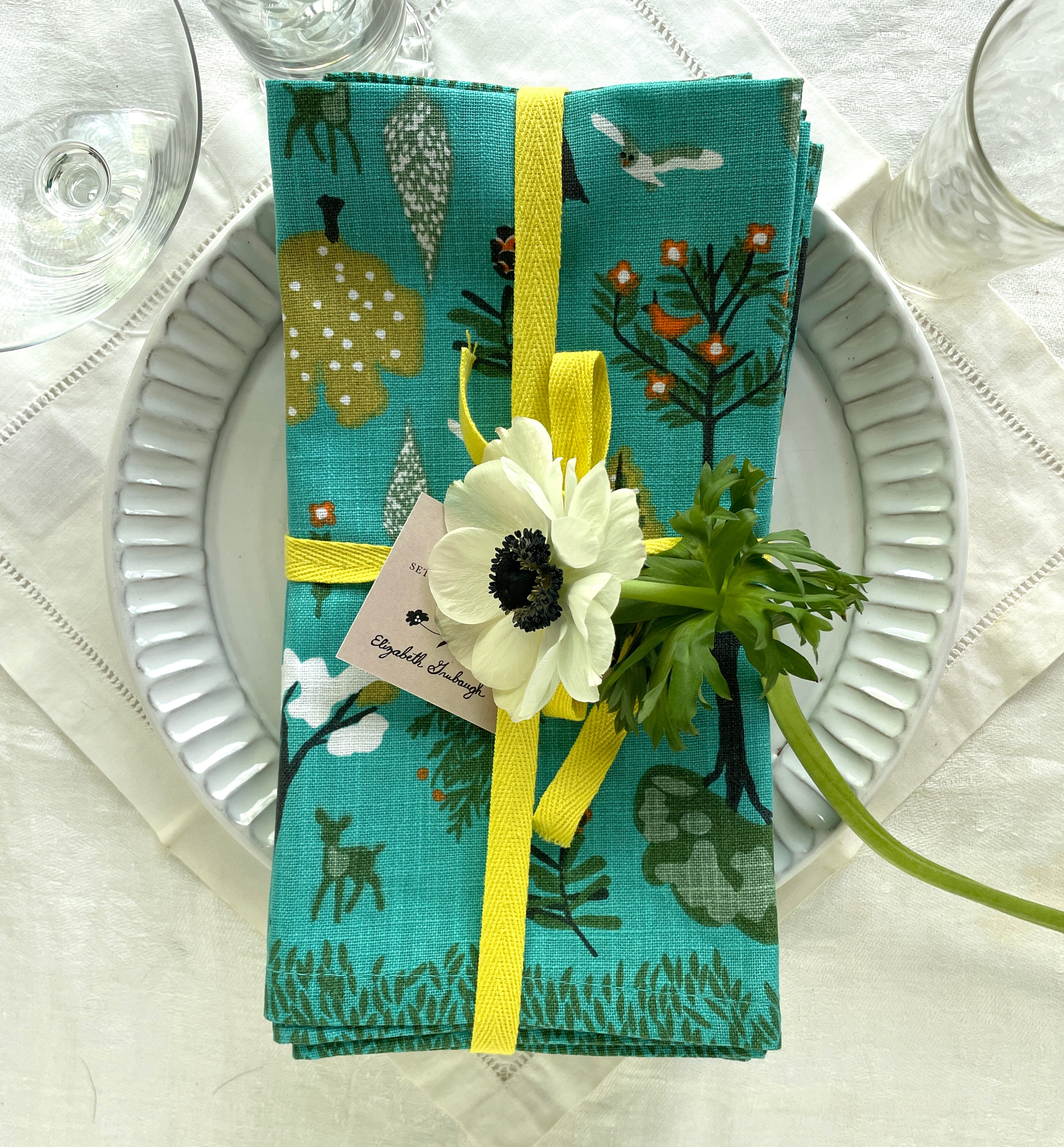 tree cloth napkin set single table top
