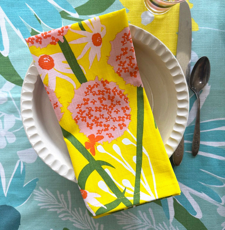 floral cloth napkin set single table top