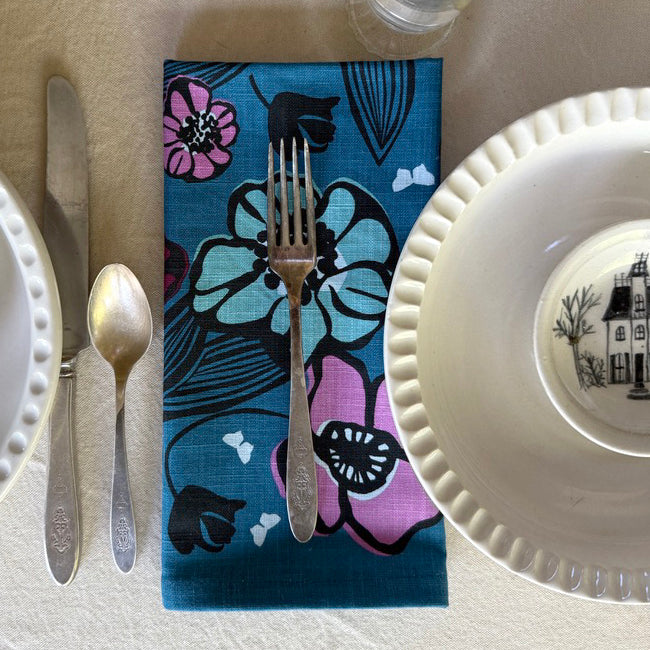 floral cloth napkin set single table top