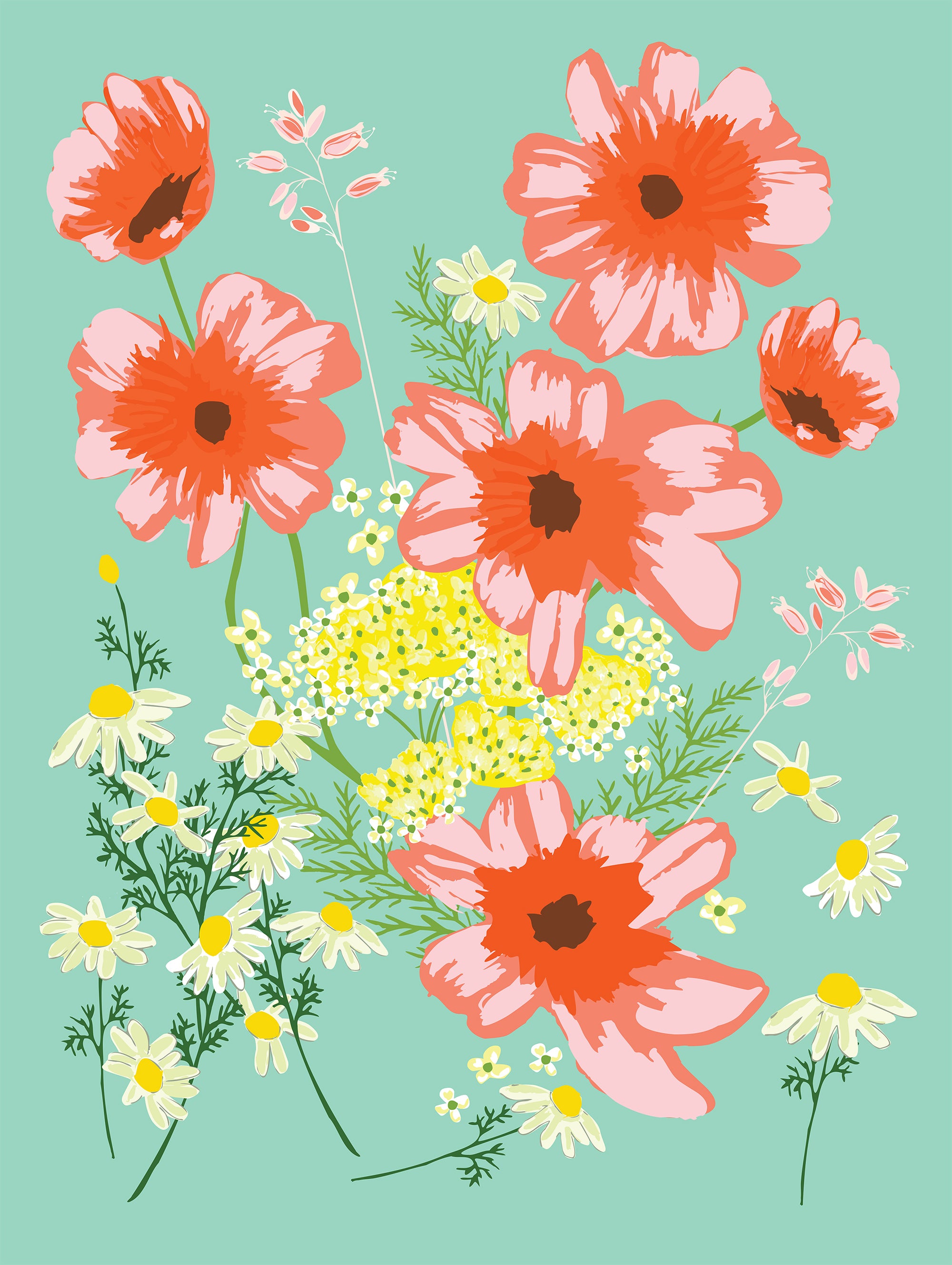 floral print artist front close up