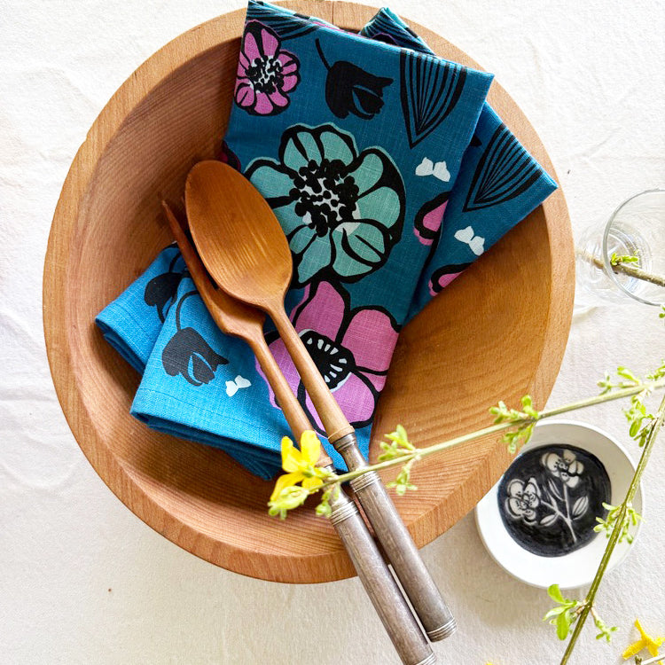 floral cloth napkin set single table top