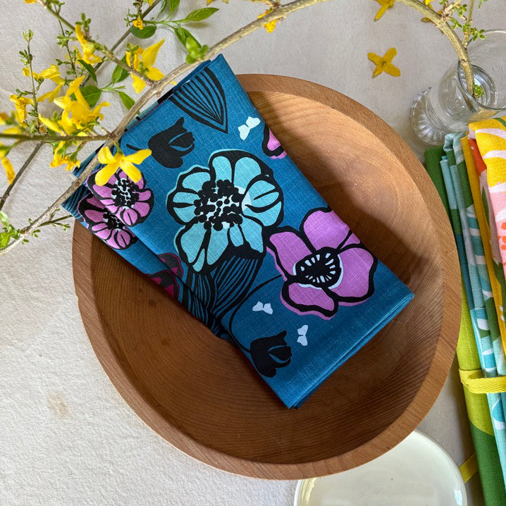 floral cloth napkin set single table top