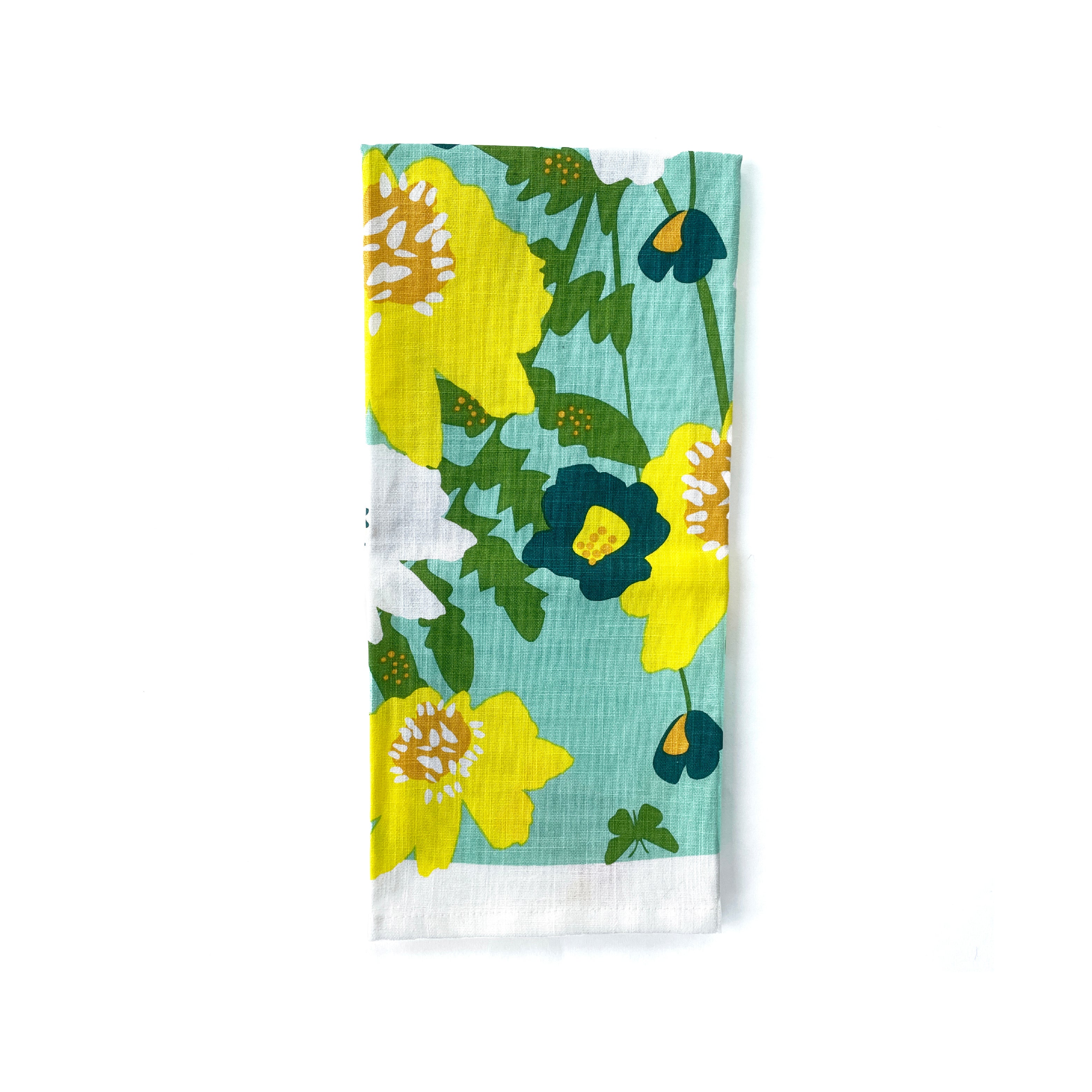 floral tea towel front folded