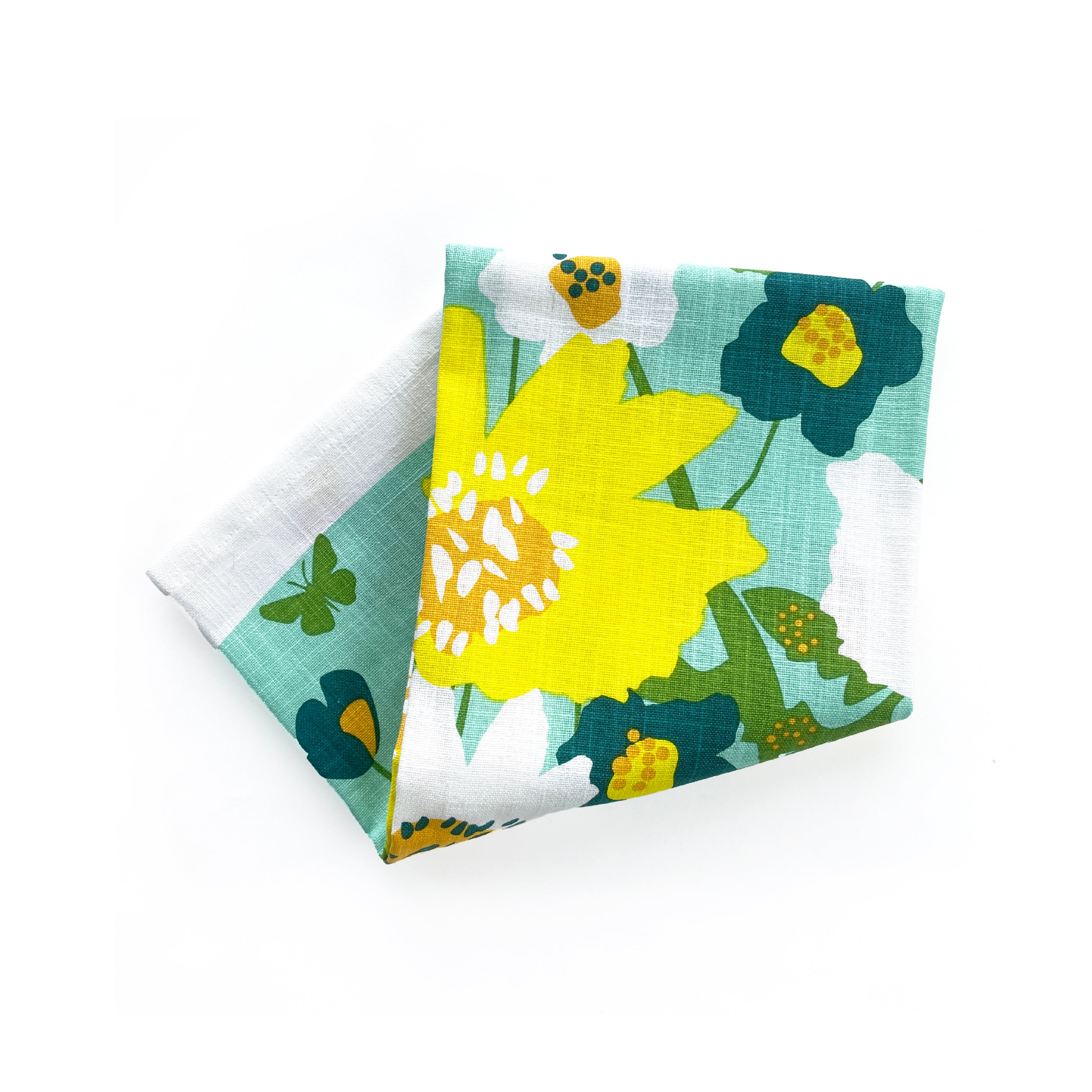 floral tea towel front folded