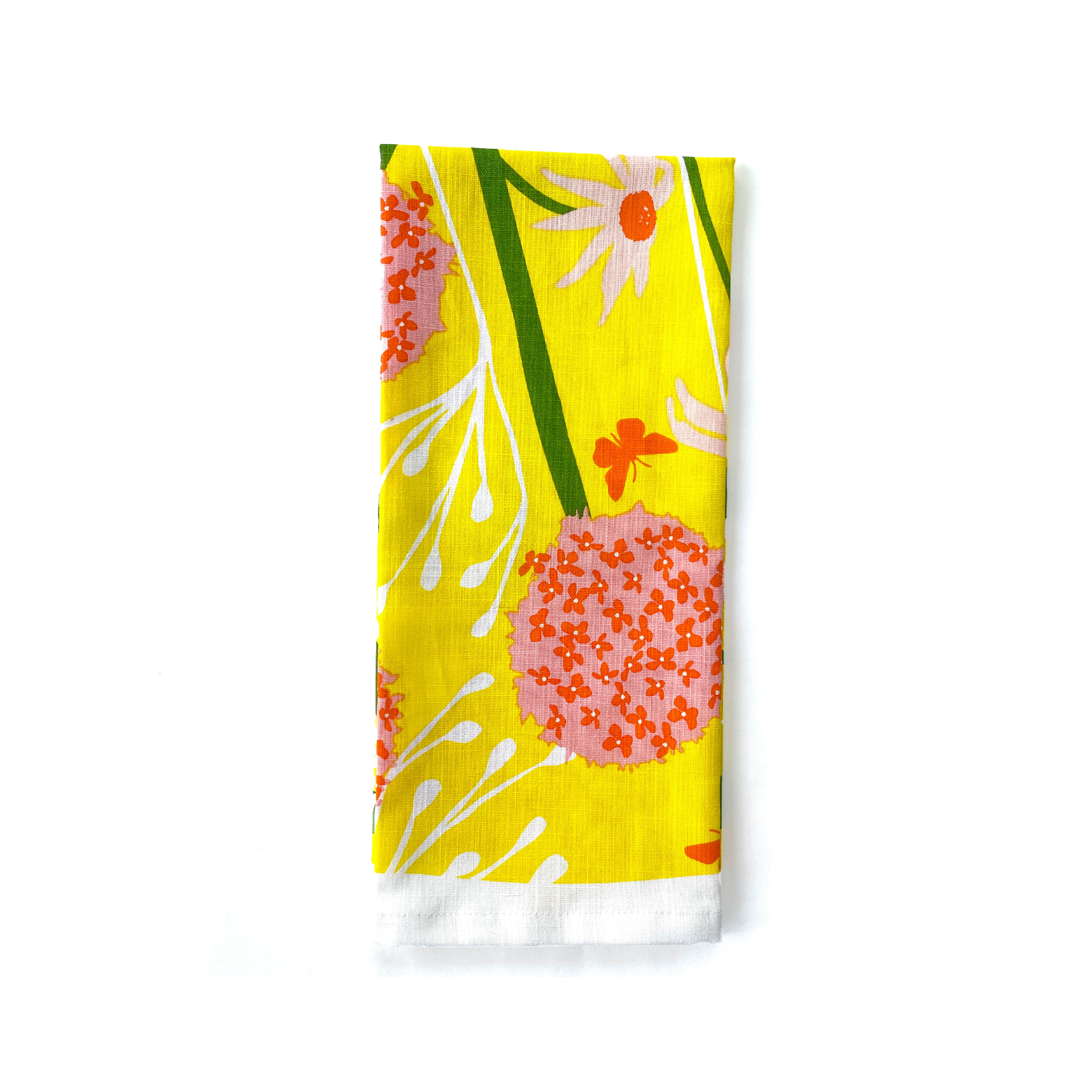 floral tea towel front folded