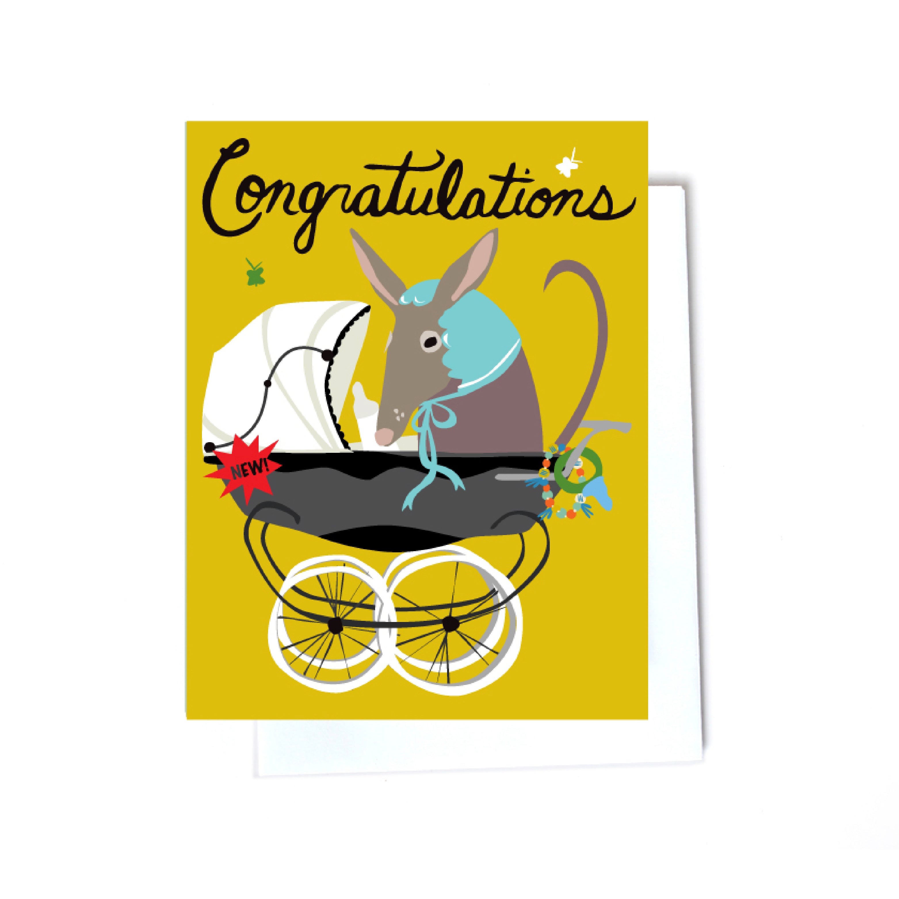 new baby illustrated cards front