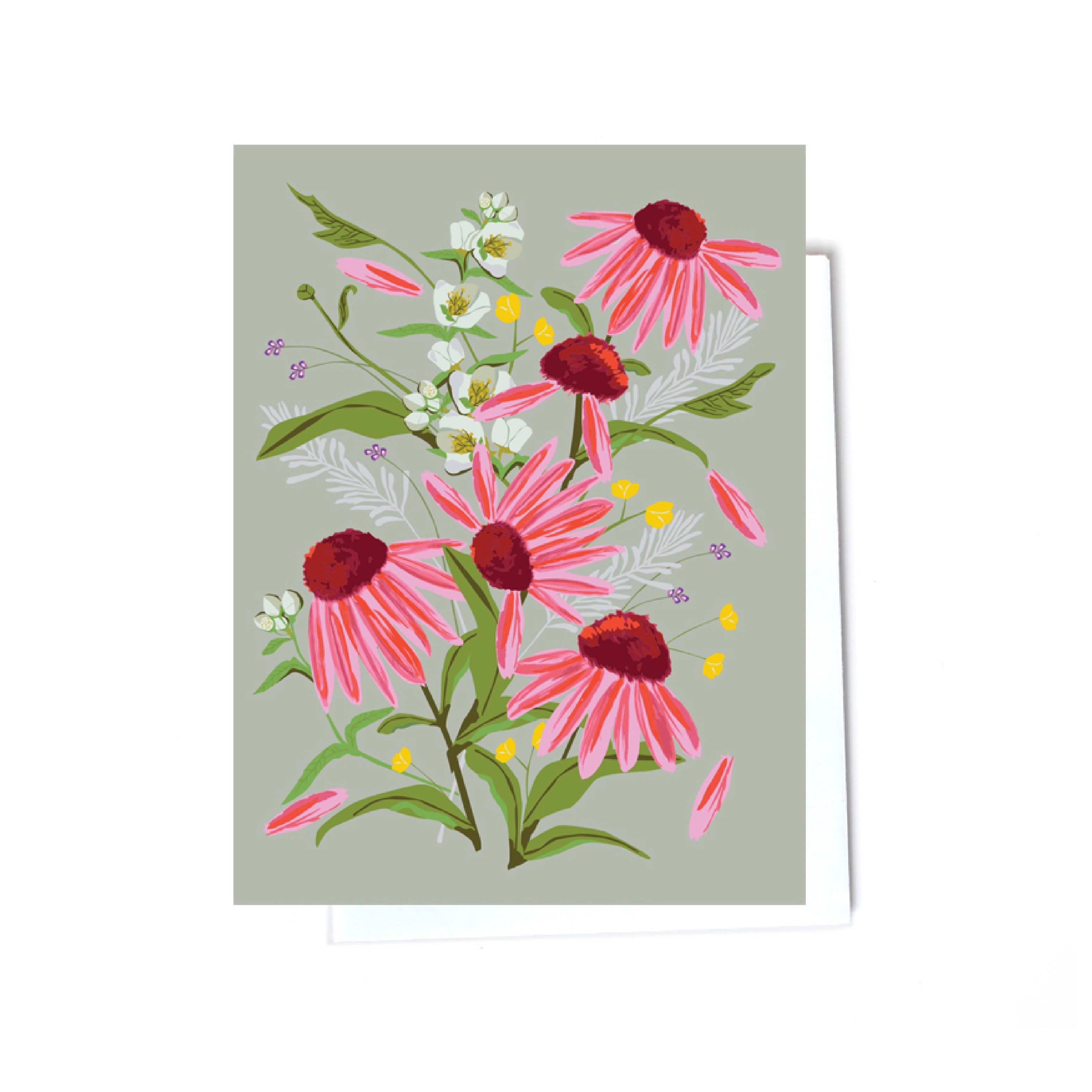floral illustrated cards front