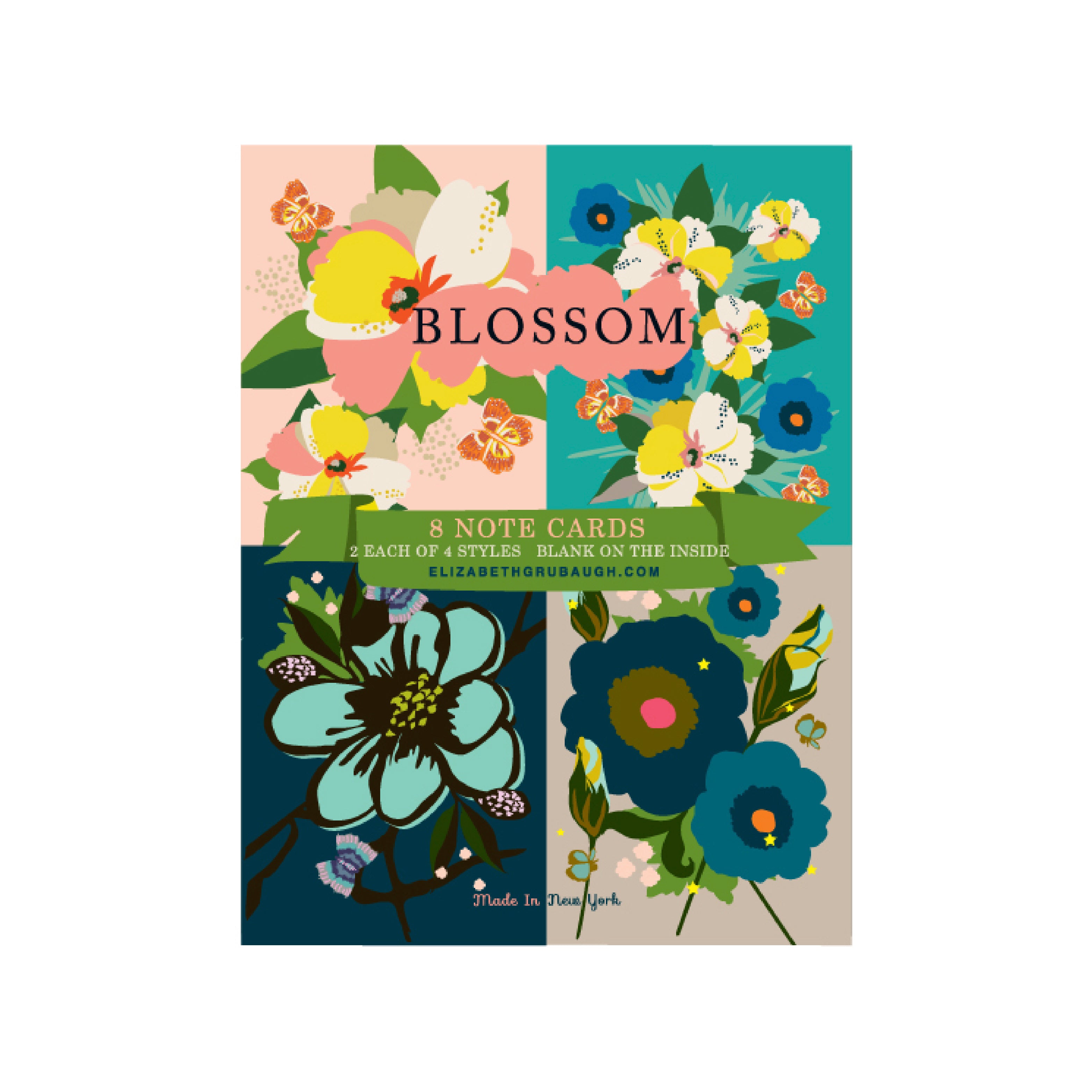 Floral boxed set illustrated cards front