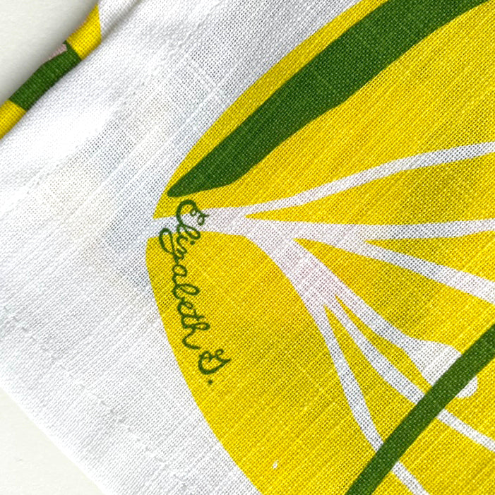 floral tea towel front close up