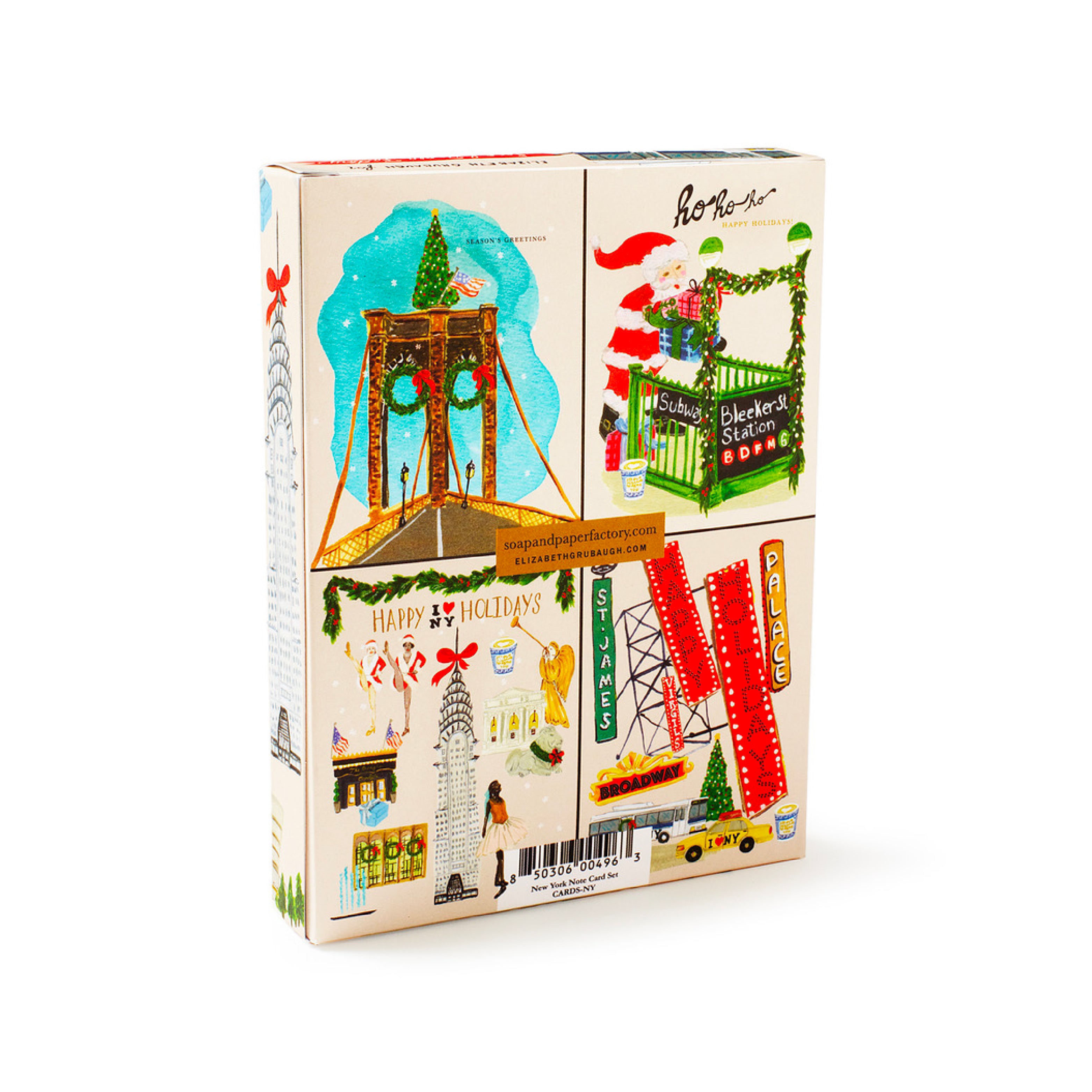 Holiday NYC boxed set illustrated cards back
