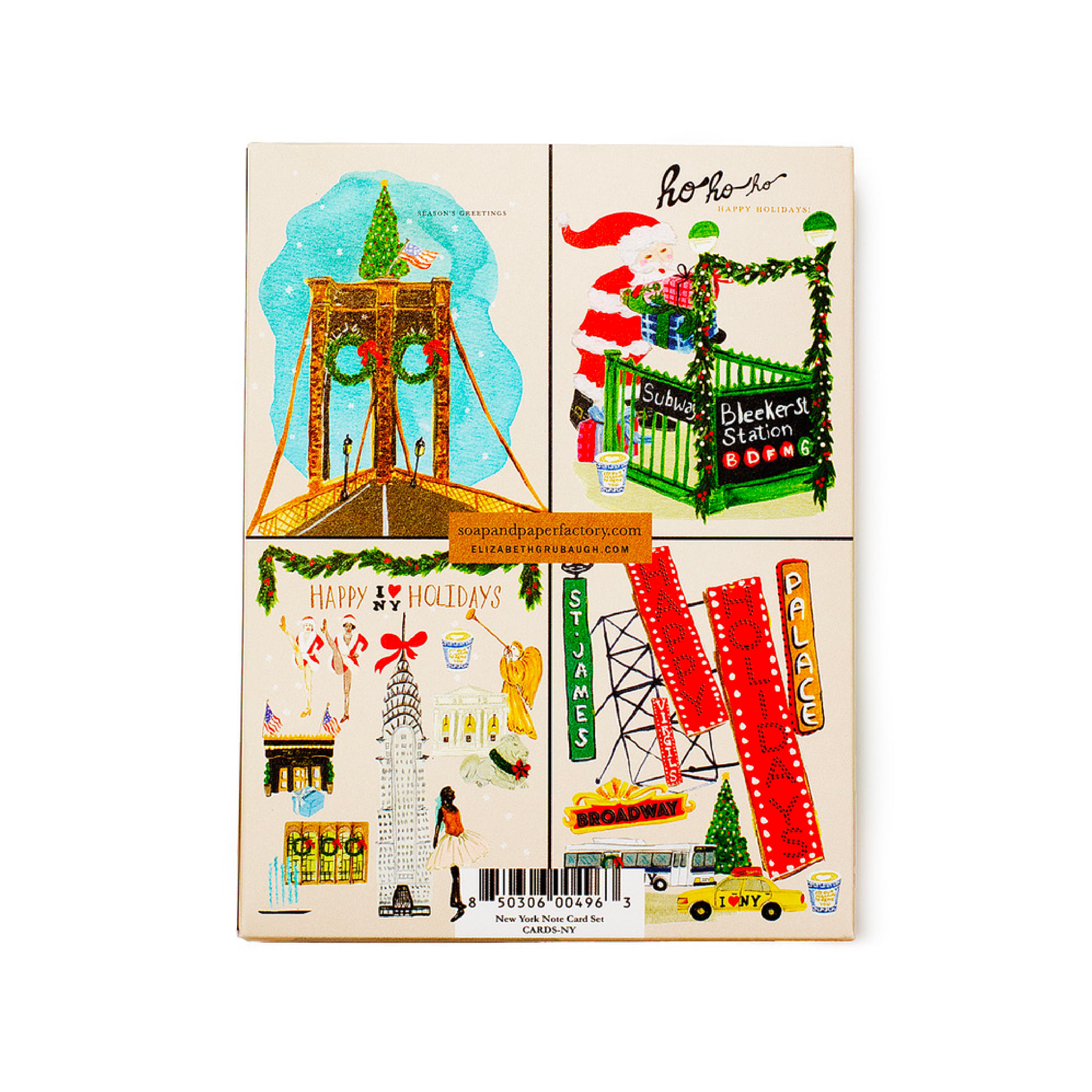 Holiday NYC boxed set illustrated cards back