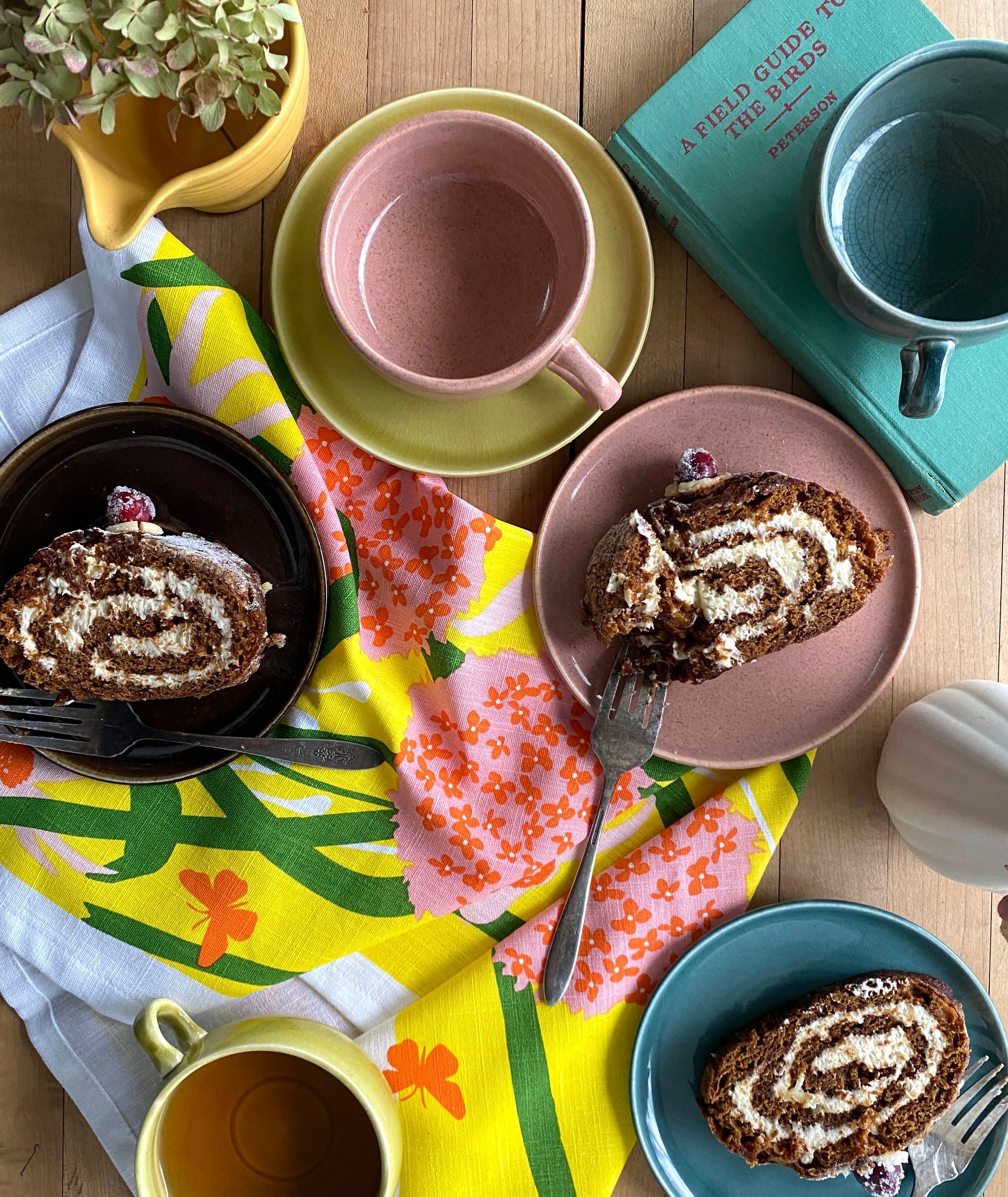 floral tea towel front table top