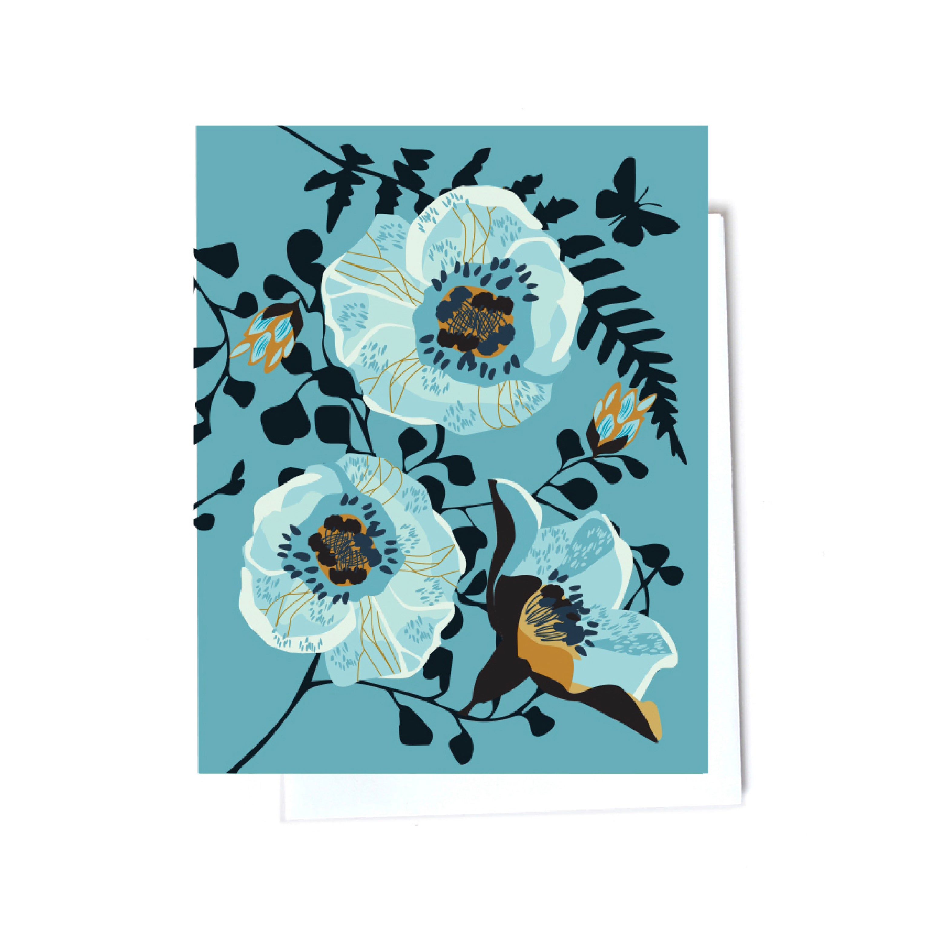 floral illustrated cards front