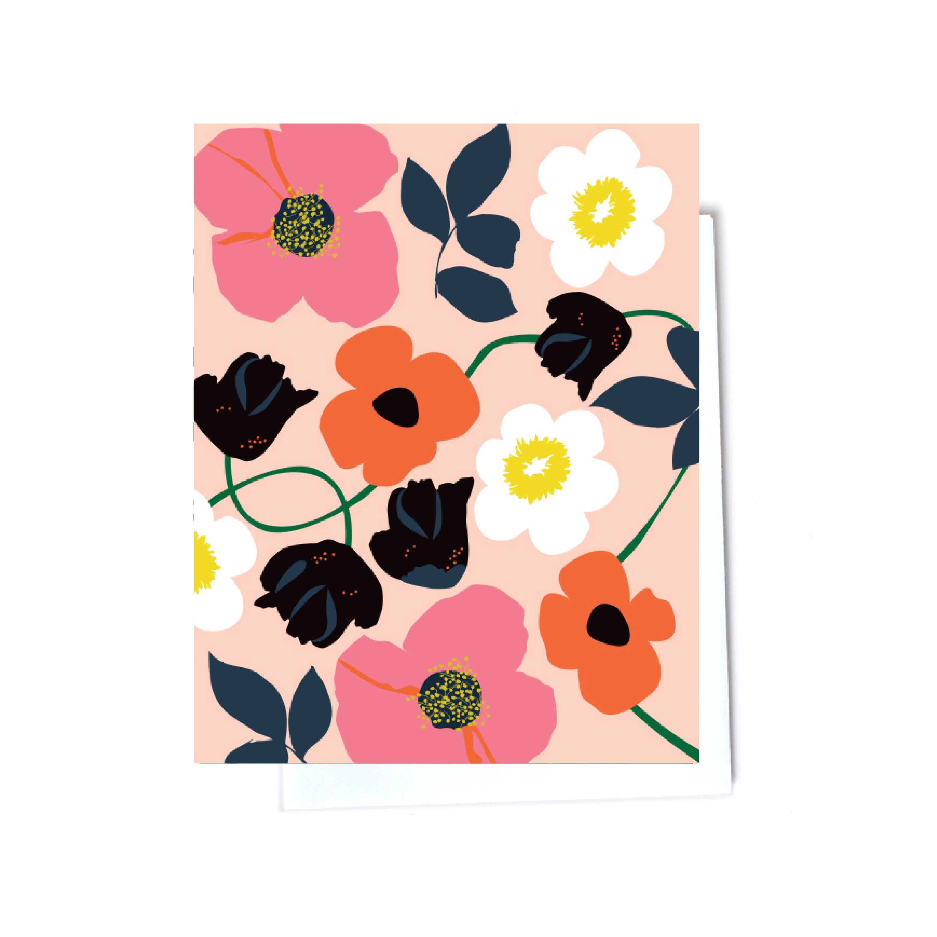 floral illustrated cards front