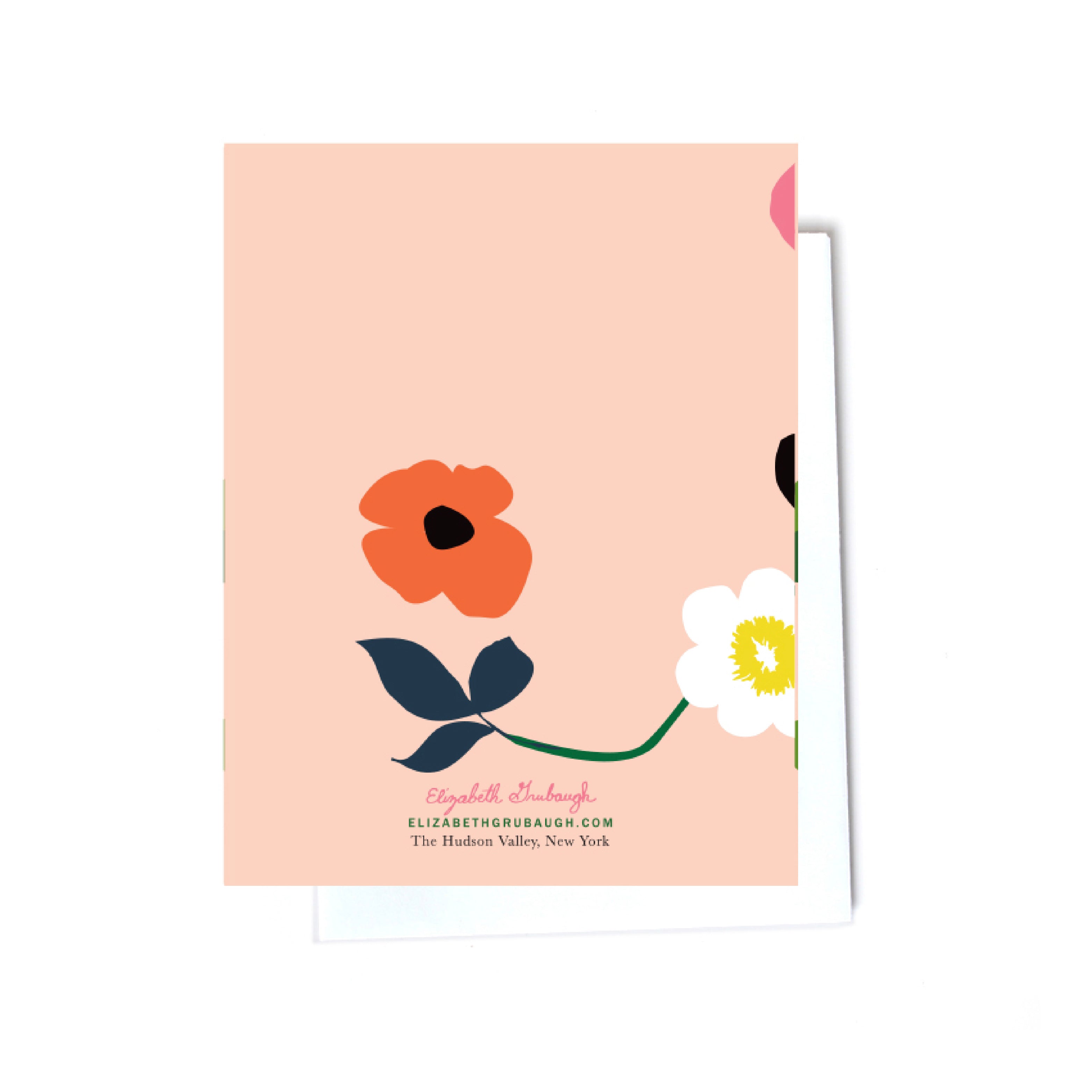 floral illustrated cards back