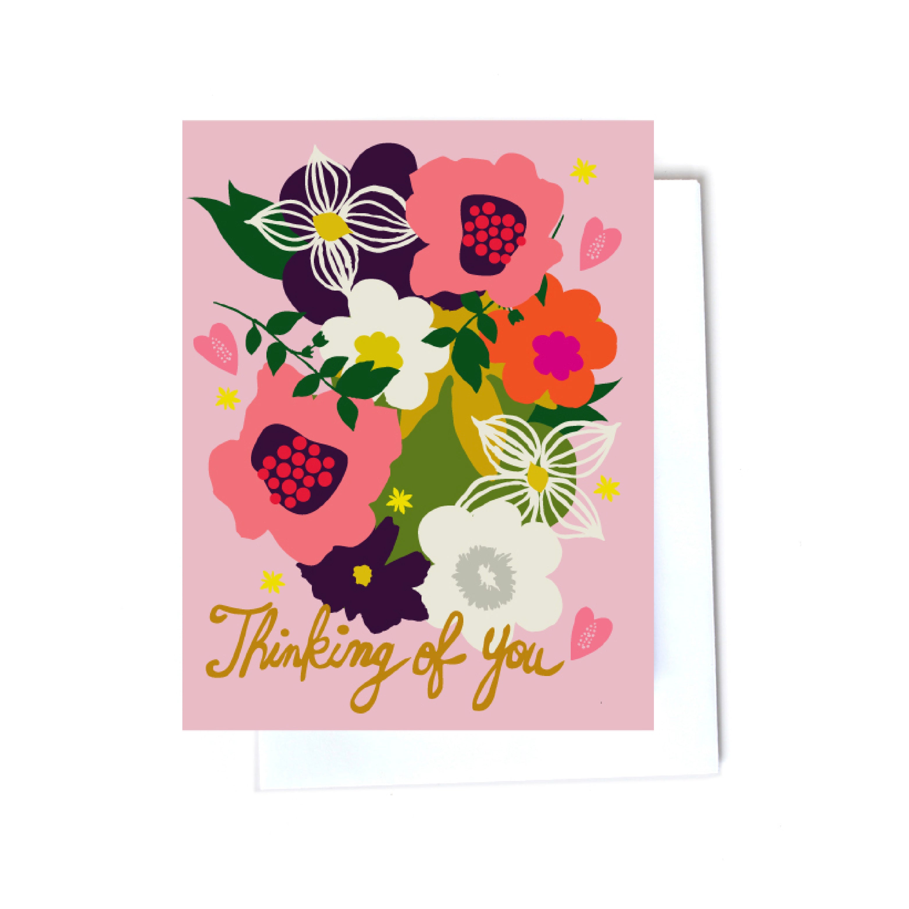 floral illustrated cards front
