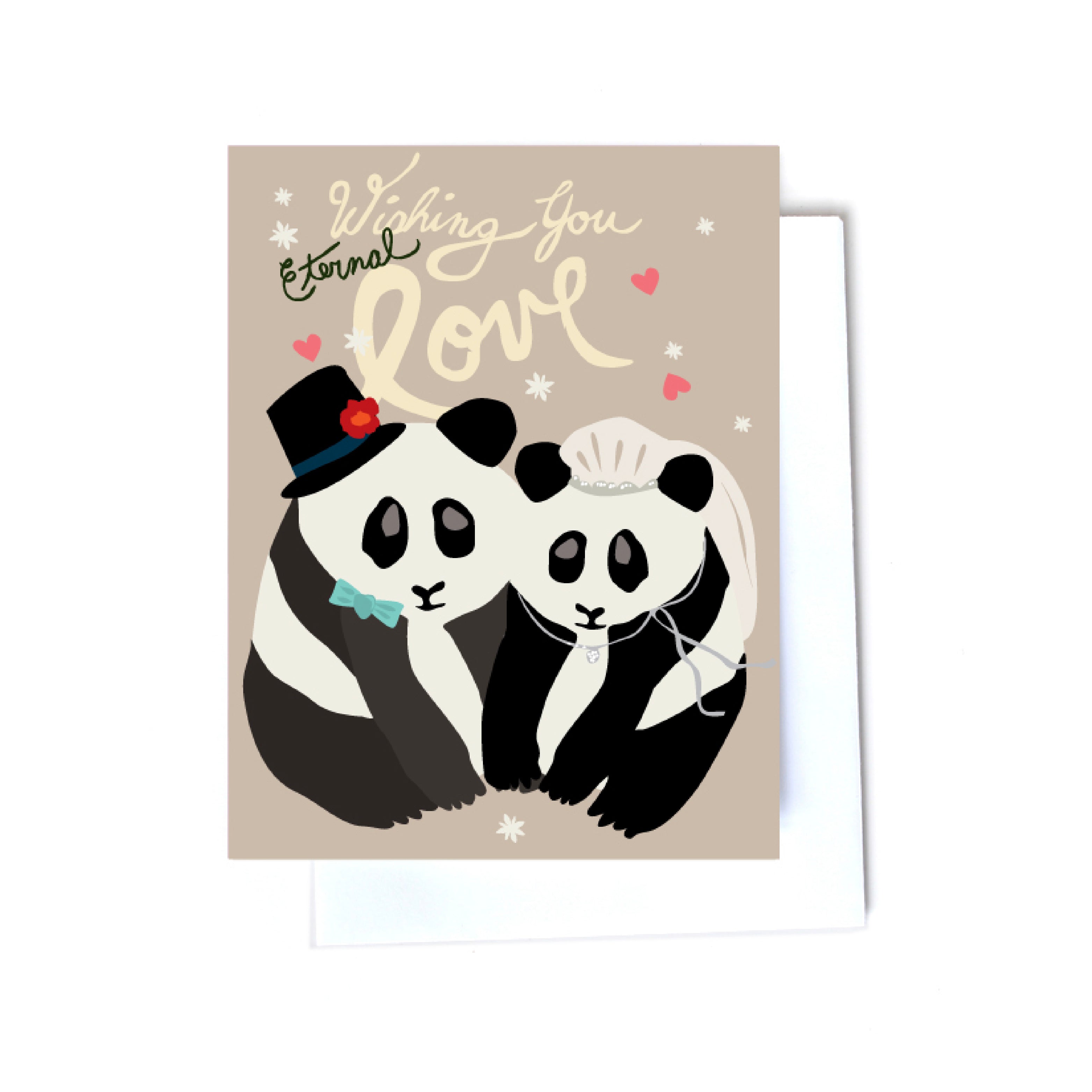 celebration panda illustrated cards front