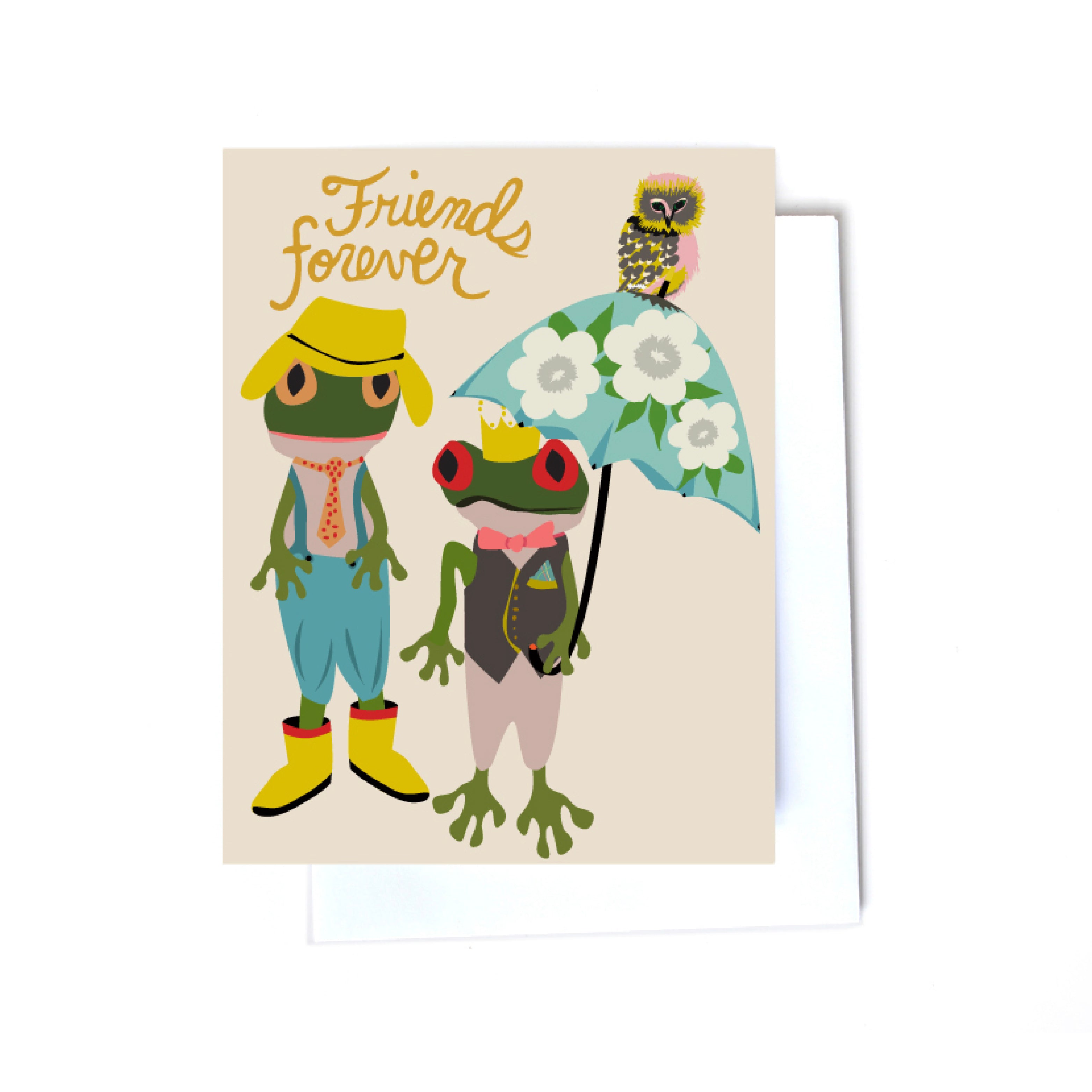 Friendship and animals illustrated cards front