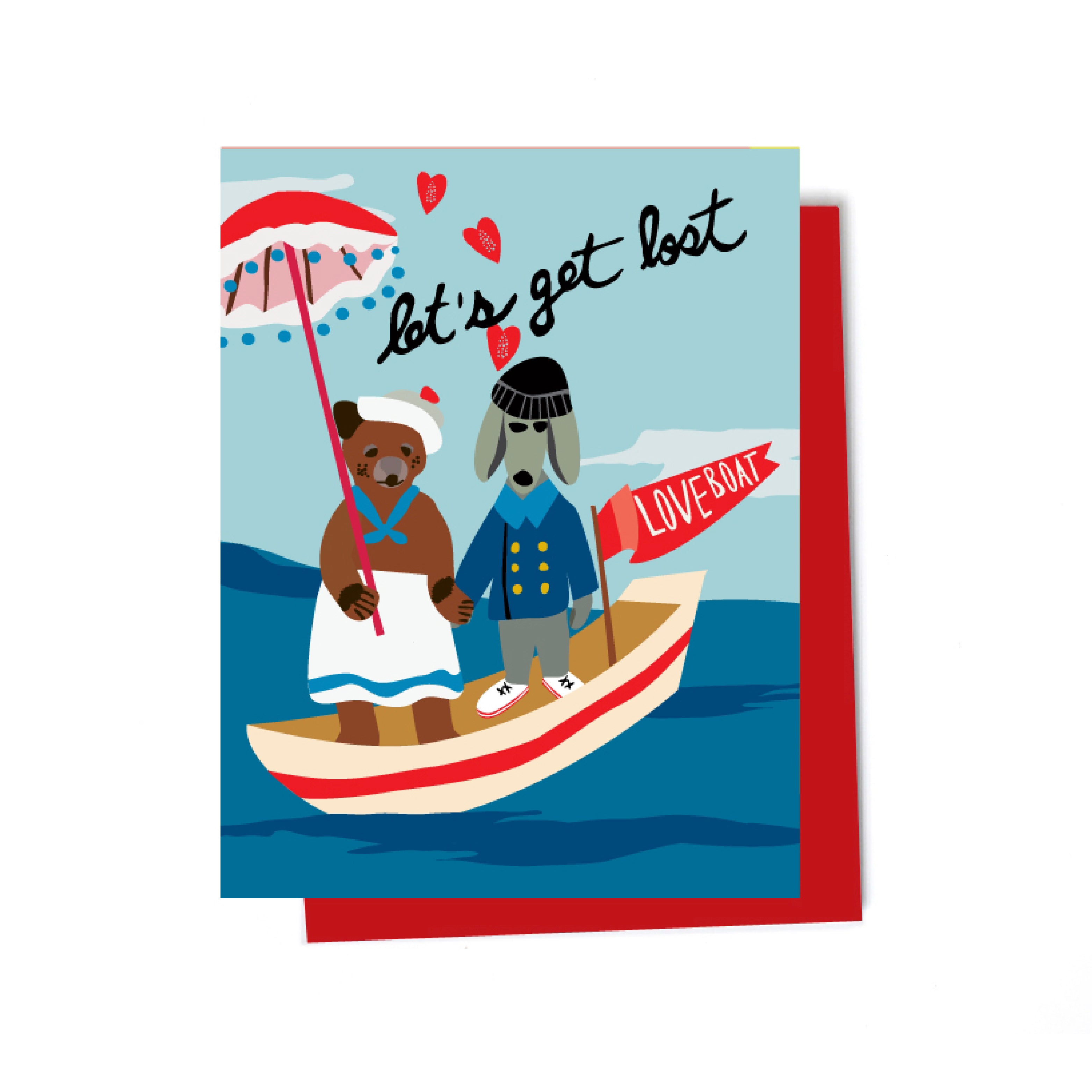 love animal illustrated cards front