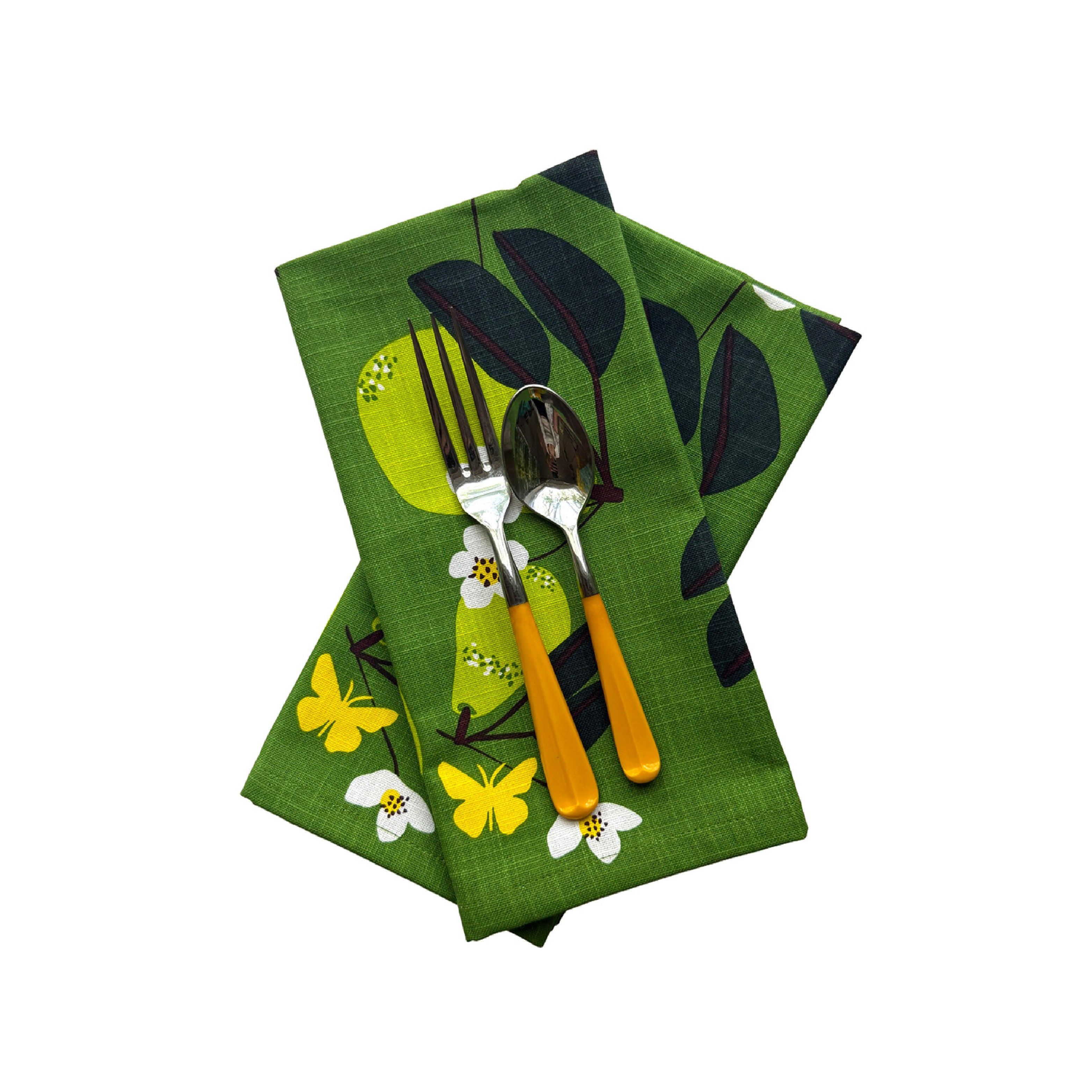 floral and pear cloth napkin set