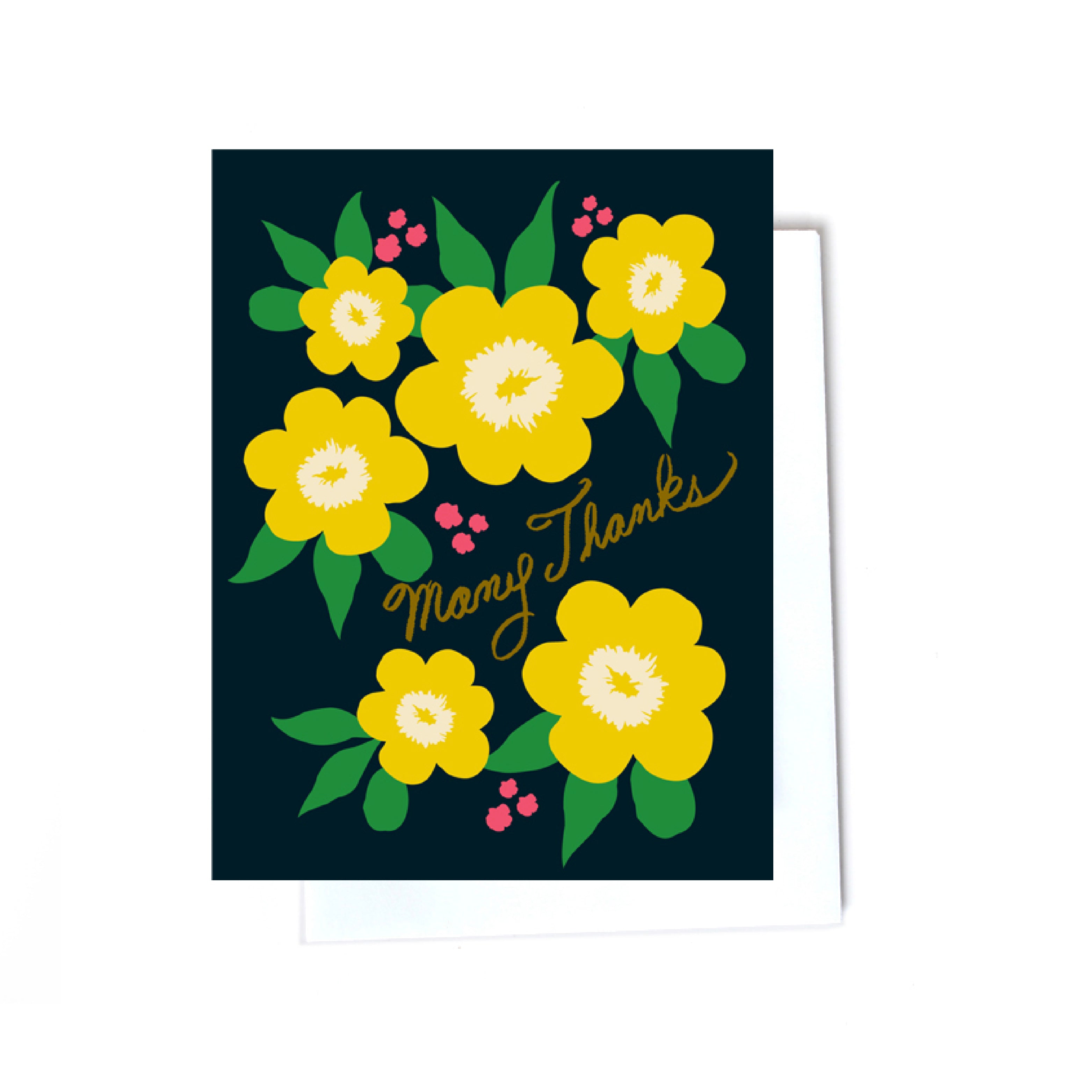 Floral thank you illustrated cards