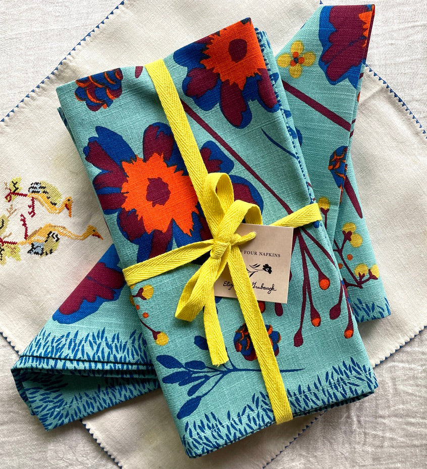 floral cloth napkin set