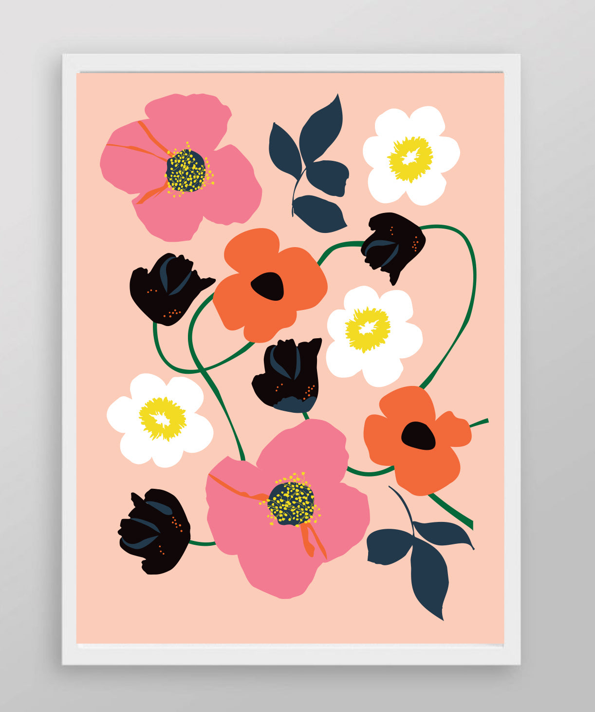 floral print artist front framed