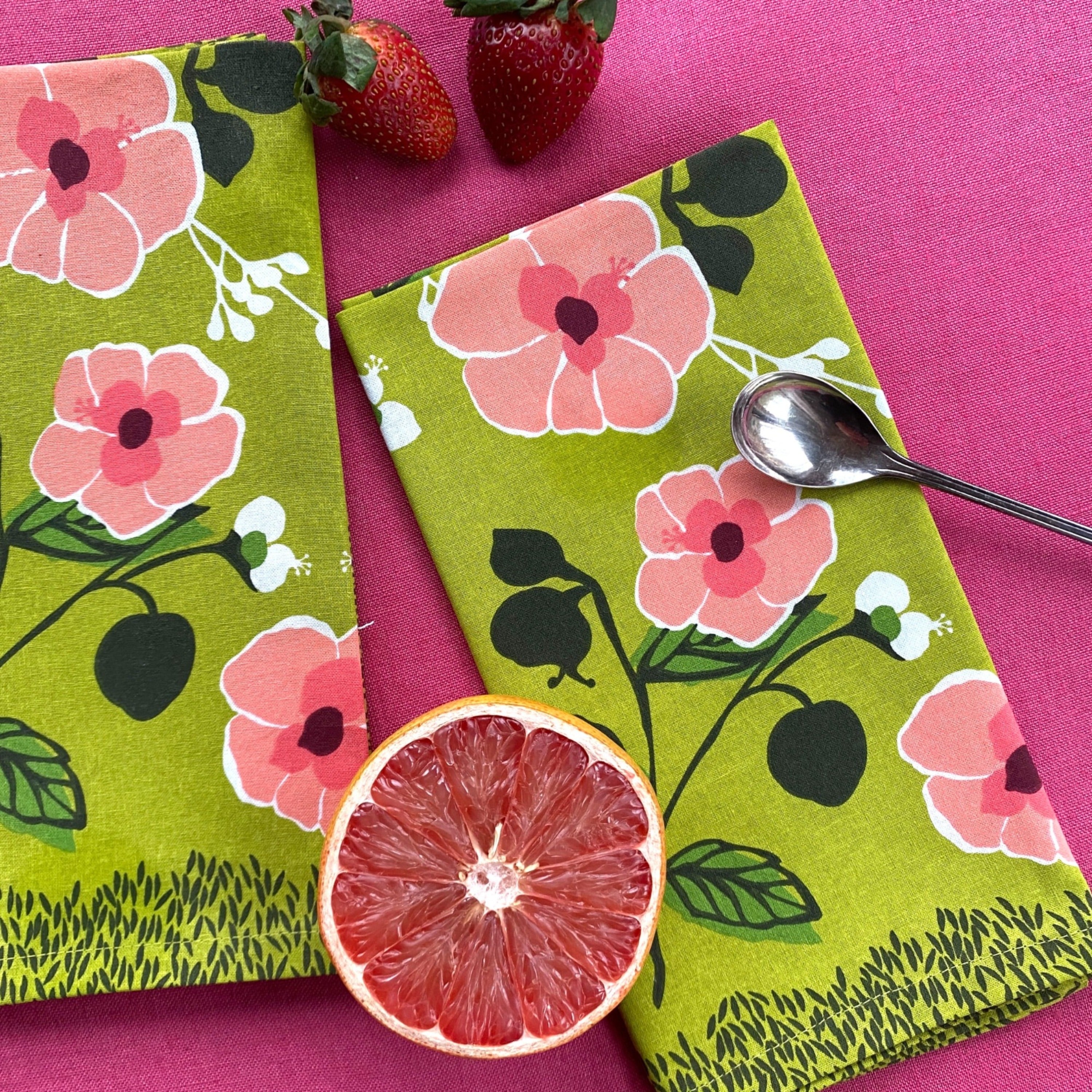 floral cloth napkin set
