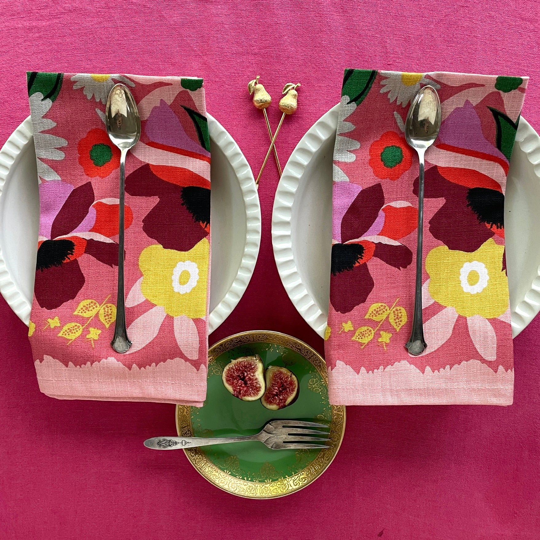 floral cloth napkin set