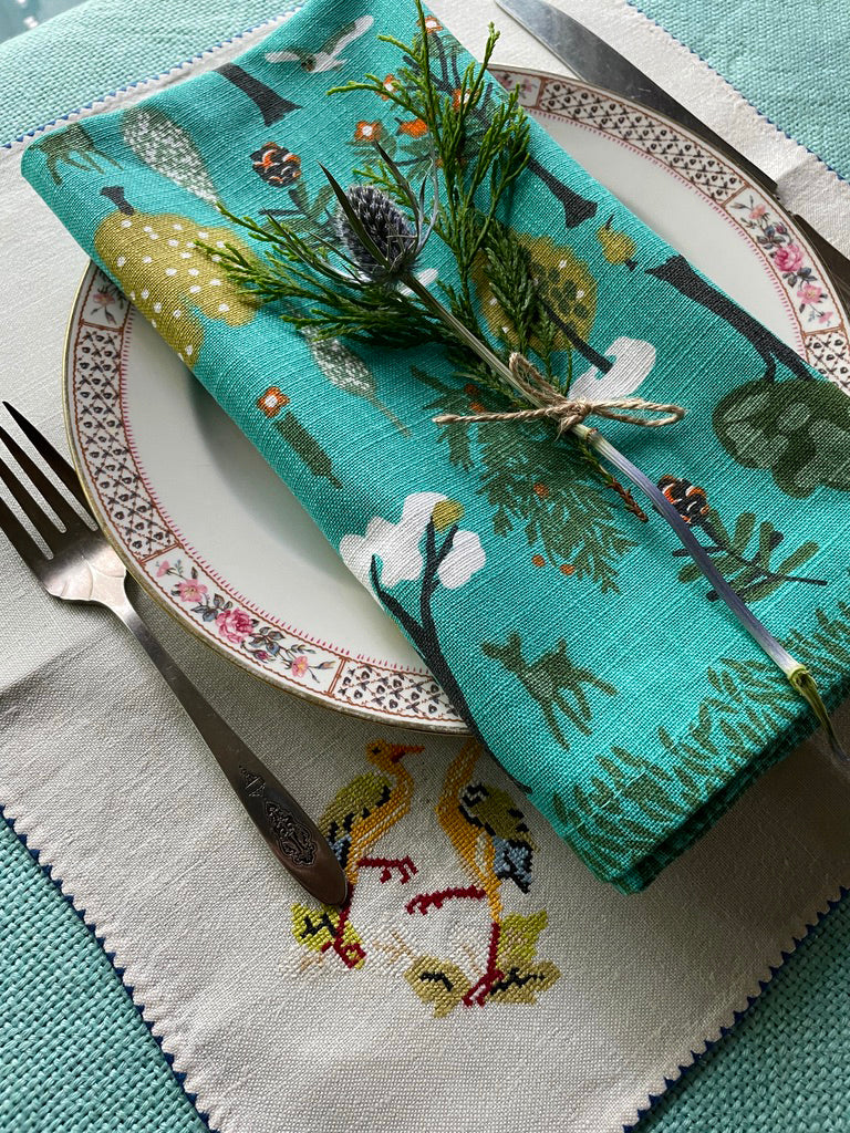 tree cloth napkin set single table top