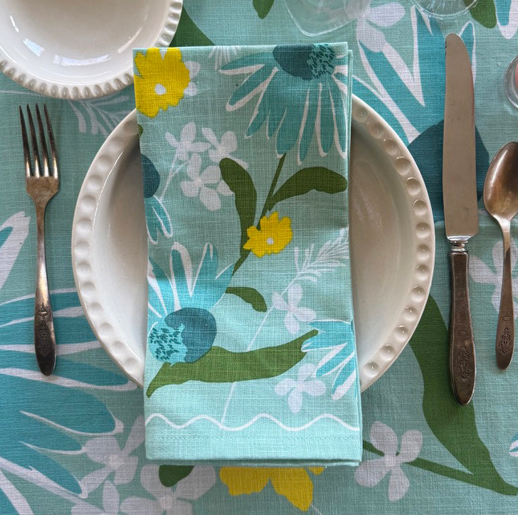 floral cloth napkin set single table top