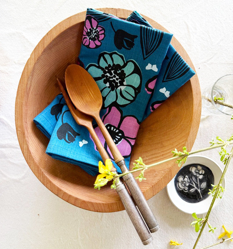 floral cloth napkin set single table top