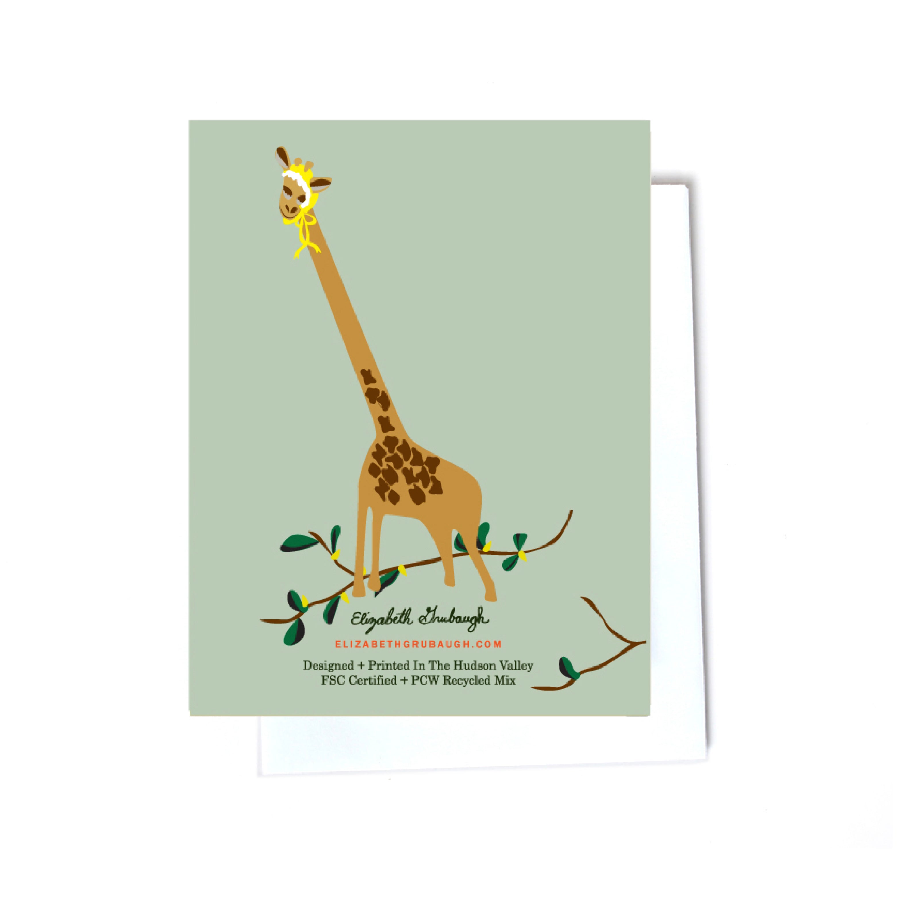 giraffe new baby illustrated cards back
