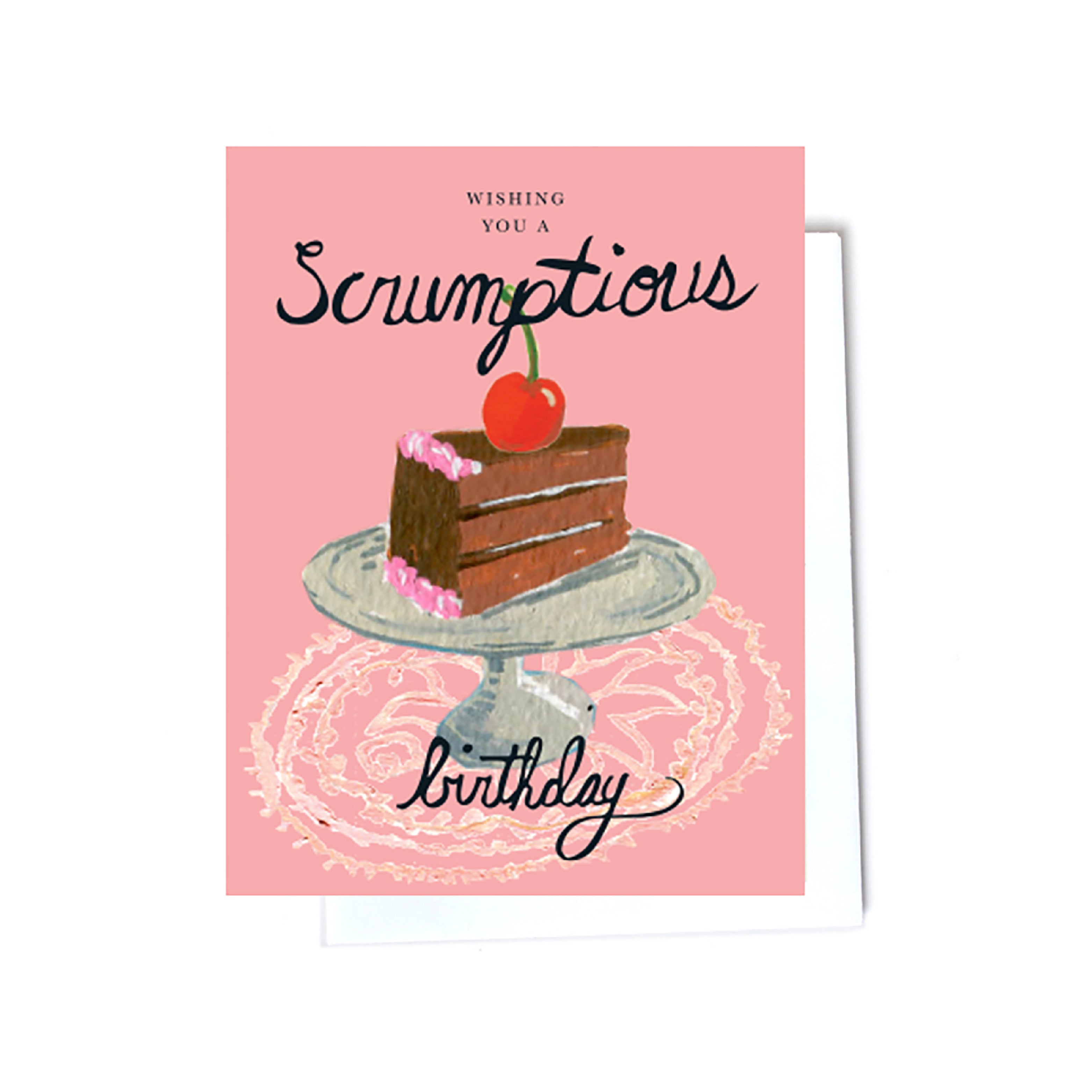 Slice of cake whimsical birthday cards front