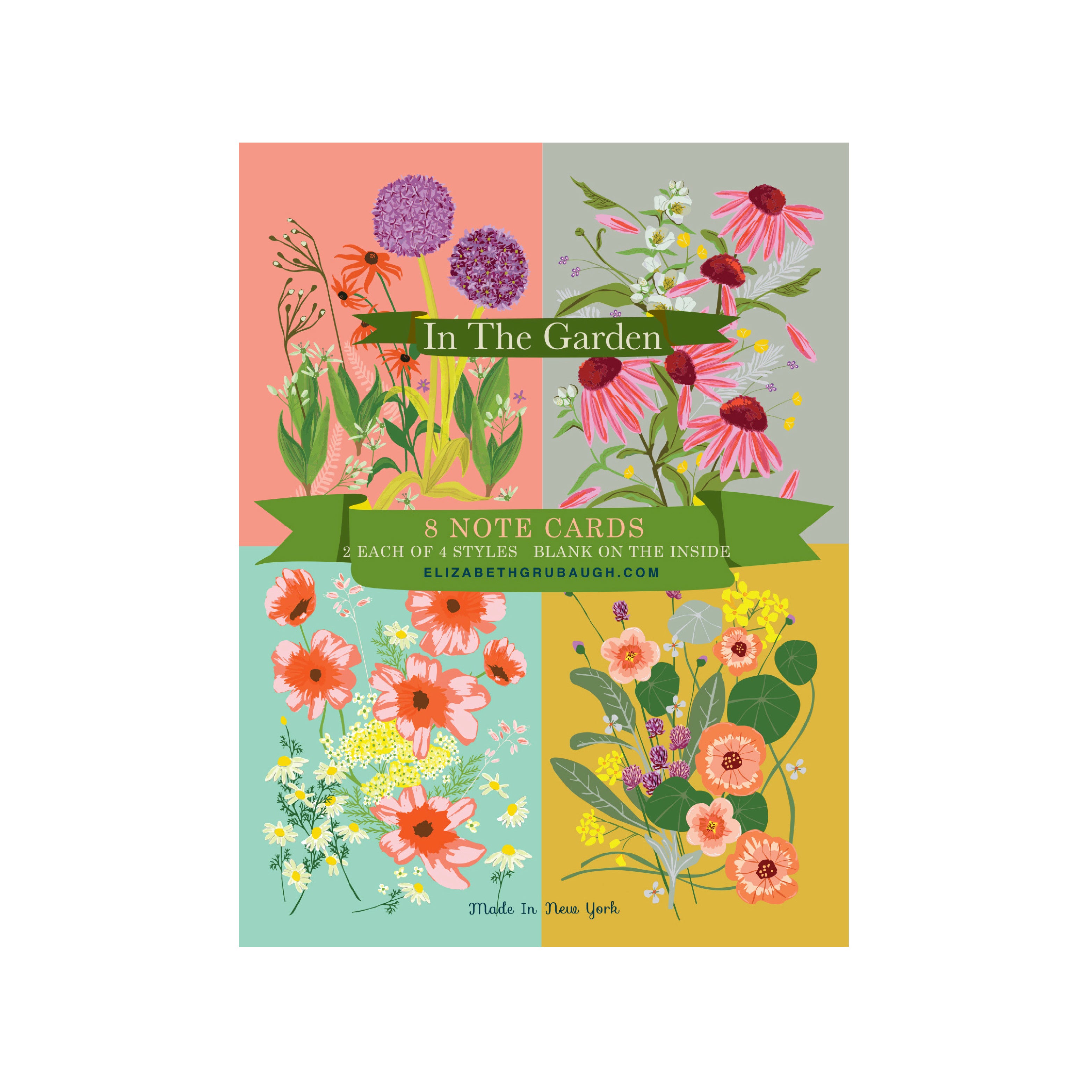 Floral boxed set illustrated cards front