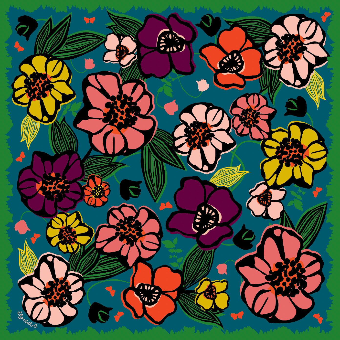 full view floral kerchief 