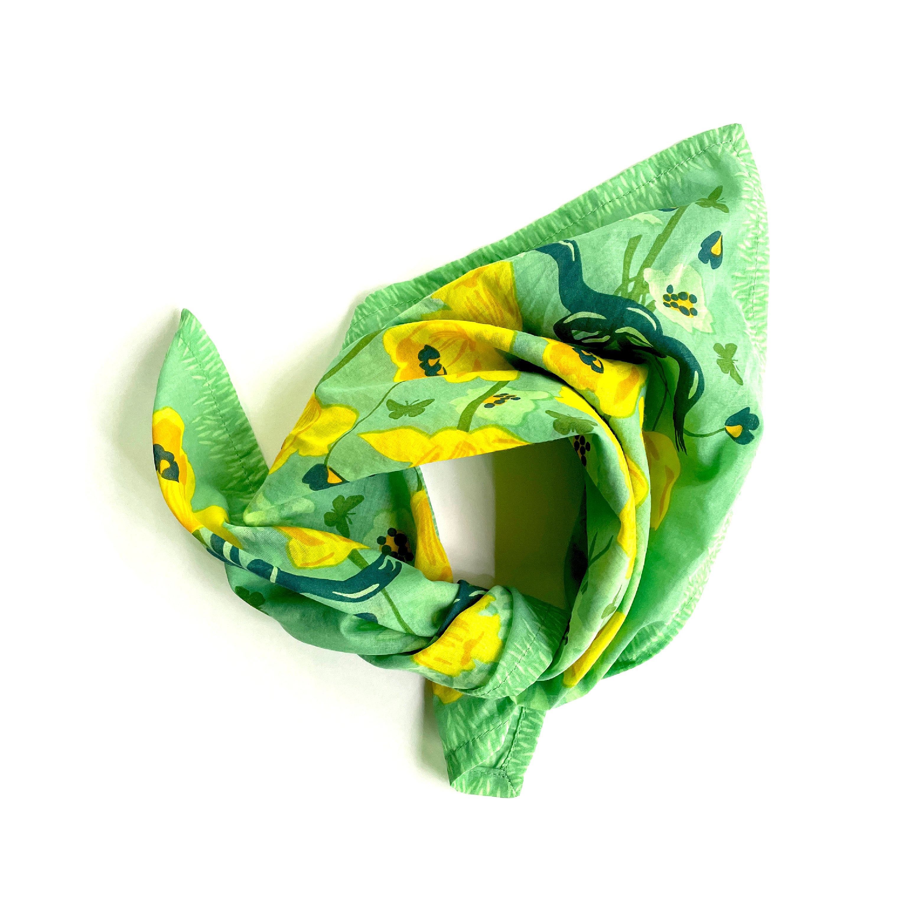 tied floral kerchief 