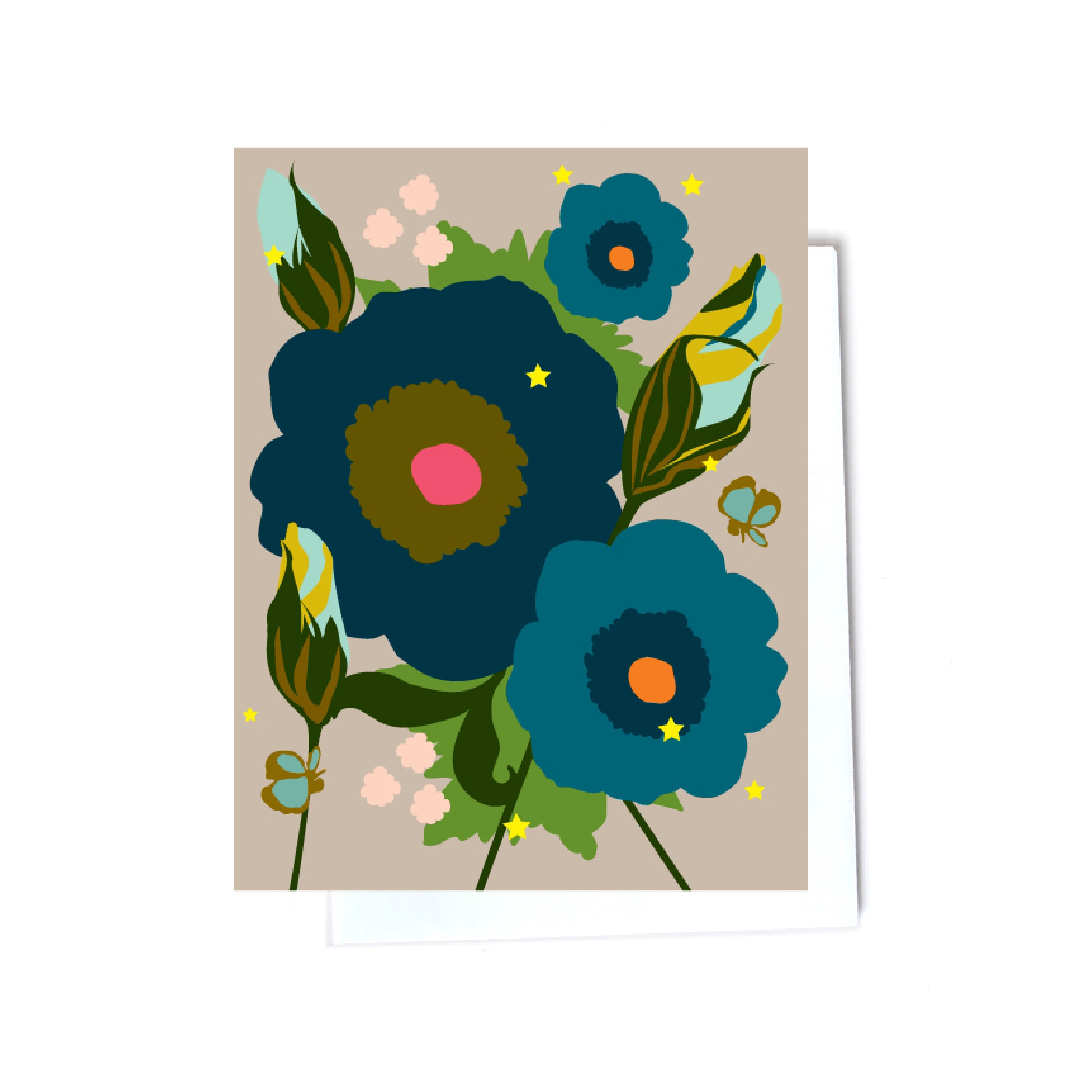 floral illustrated cards front