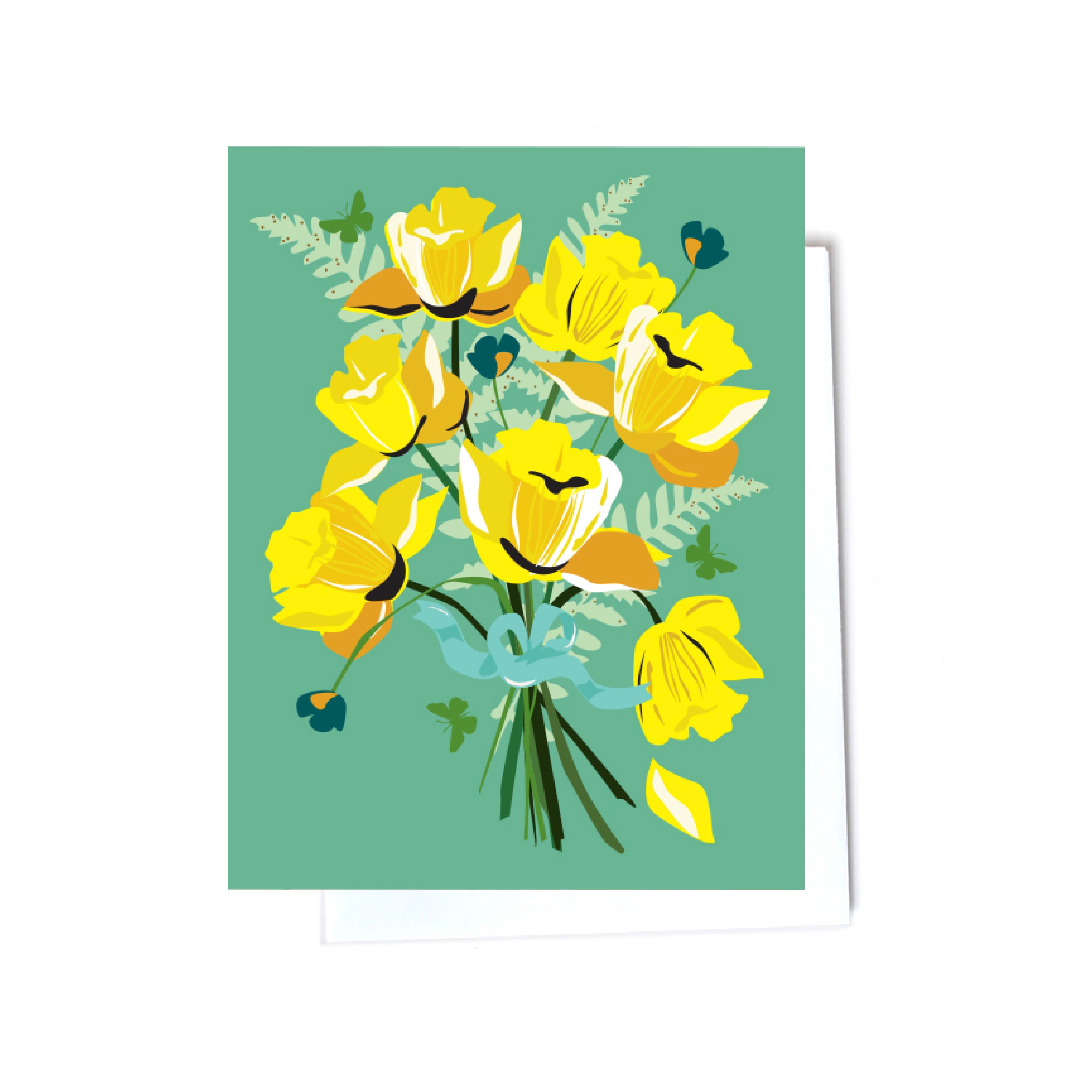 floral bouquet illustrated cards front
