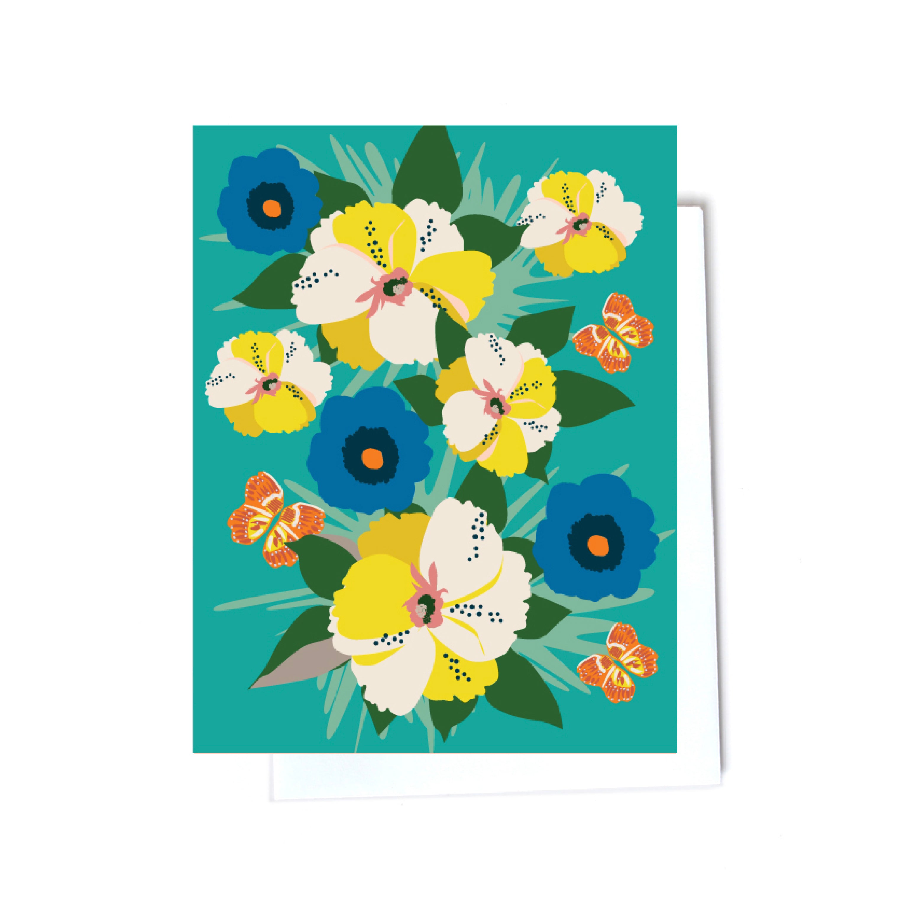 floral illustrated cards front
