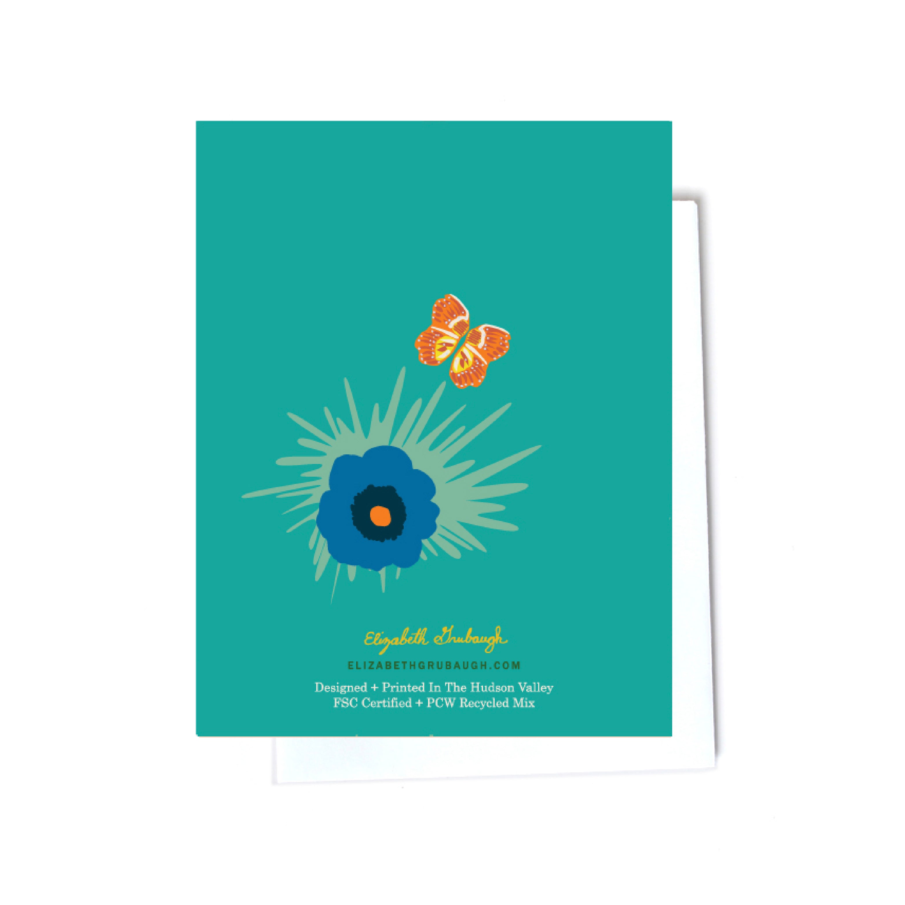 floral illustrated cards back