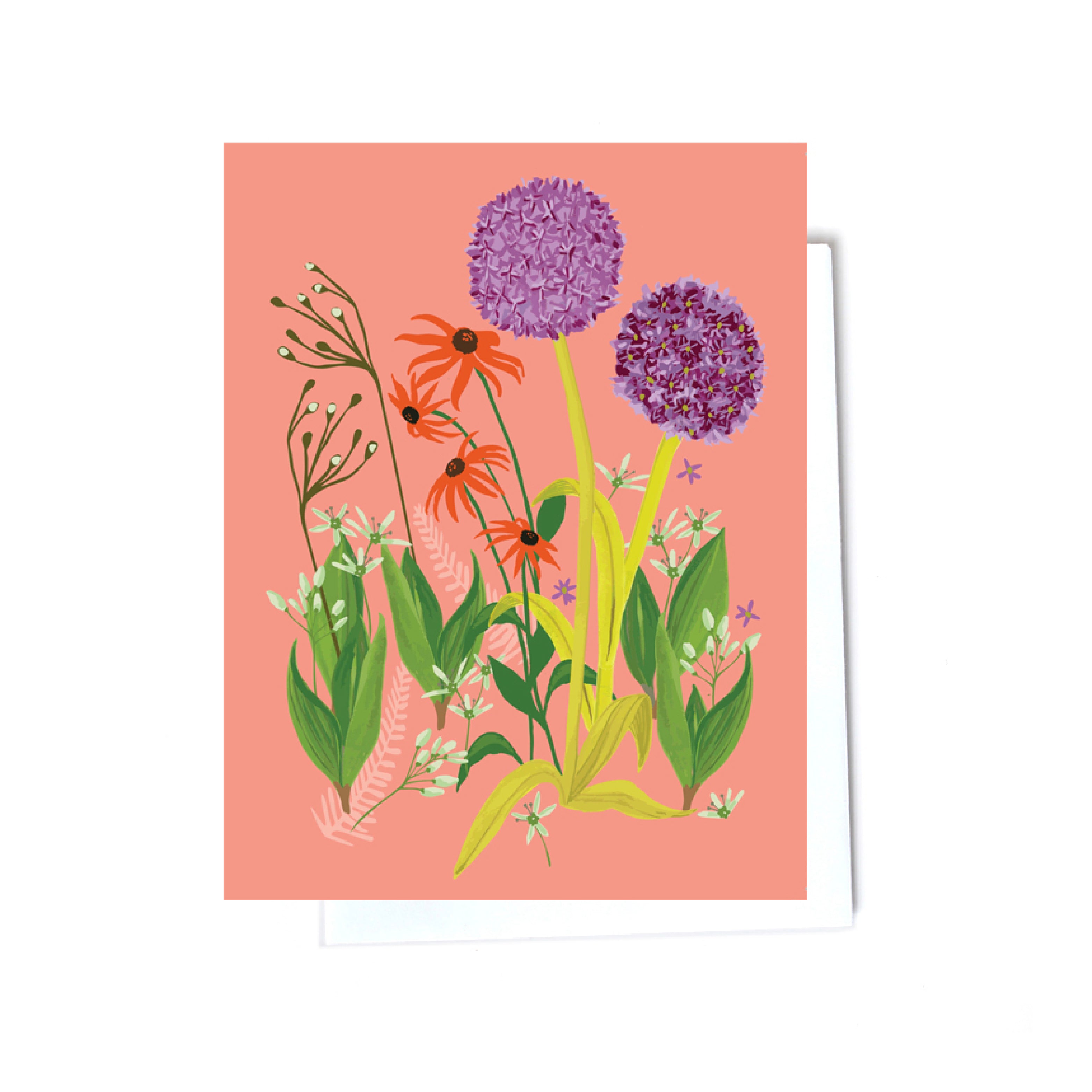 floral illustrated cards front