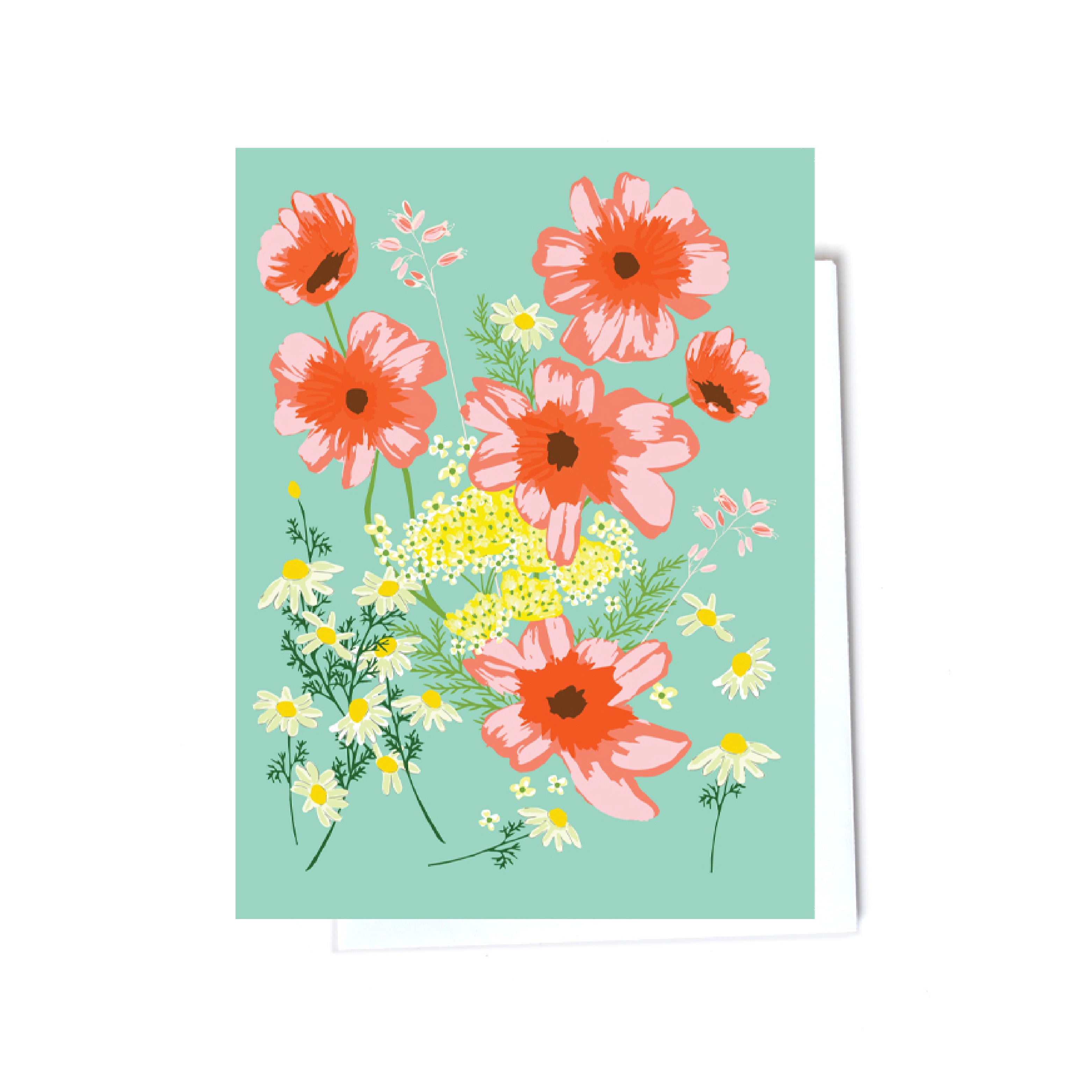 floral illustrated cards front