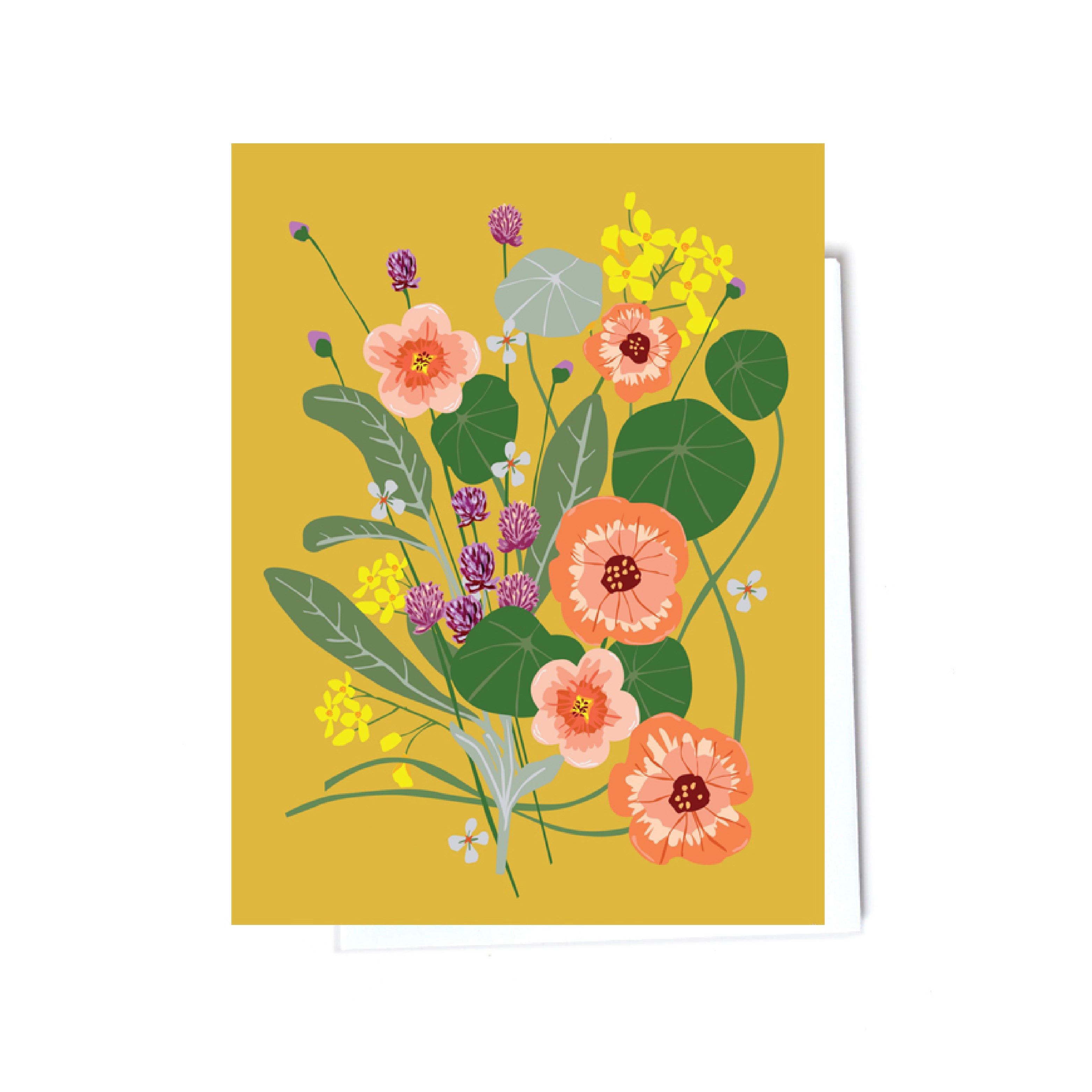 floral illustrated cards front