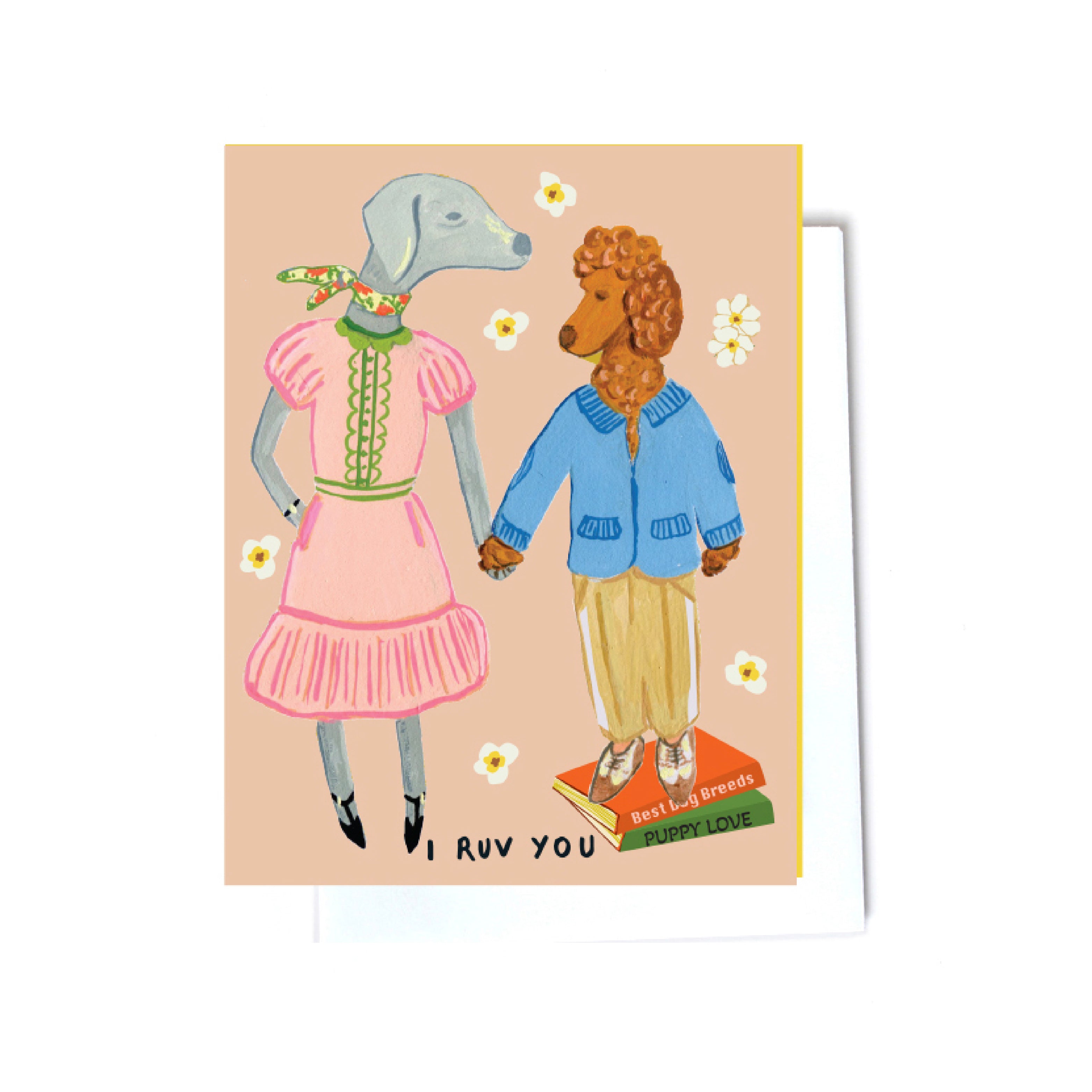 love animal illustrated cards front
