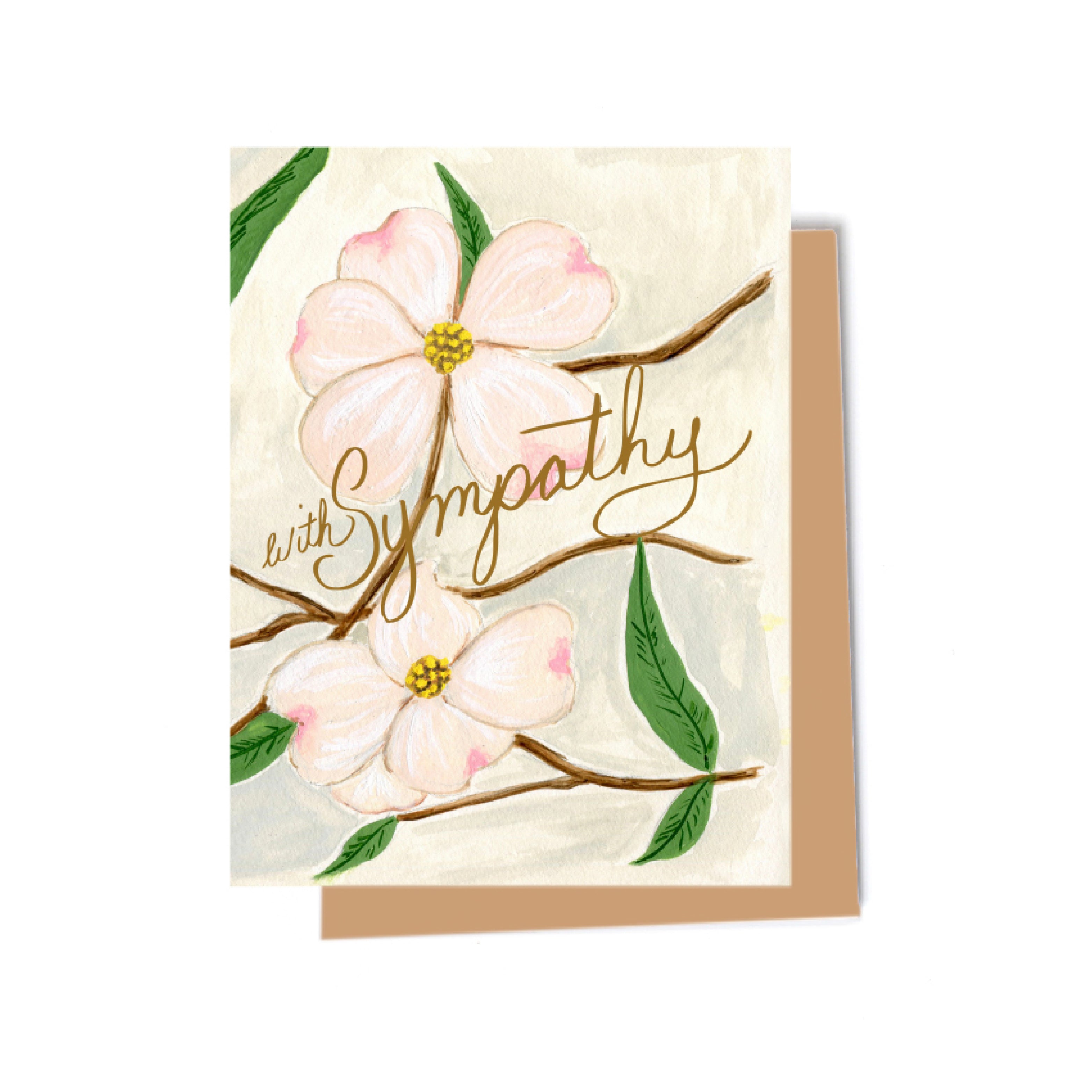floral sympathy illustrated cards front