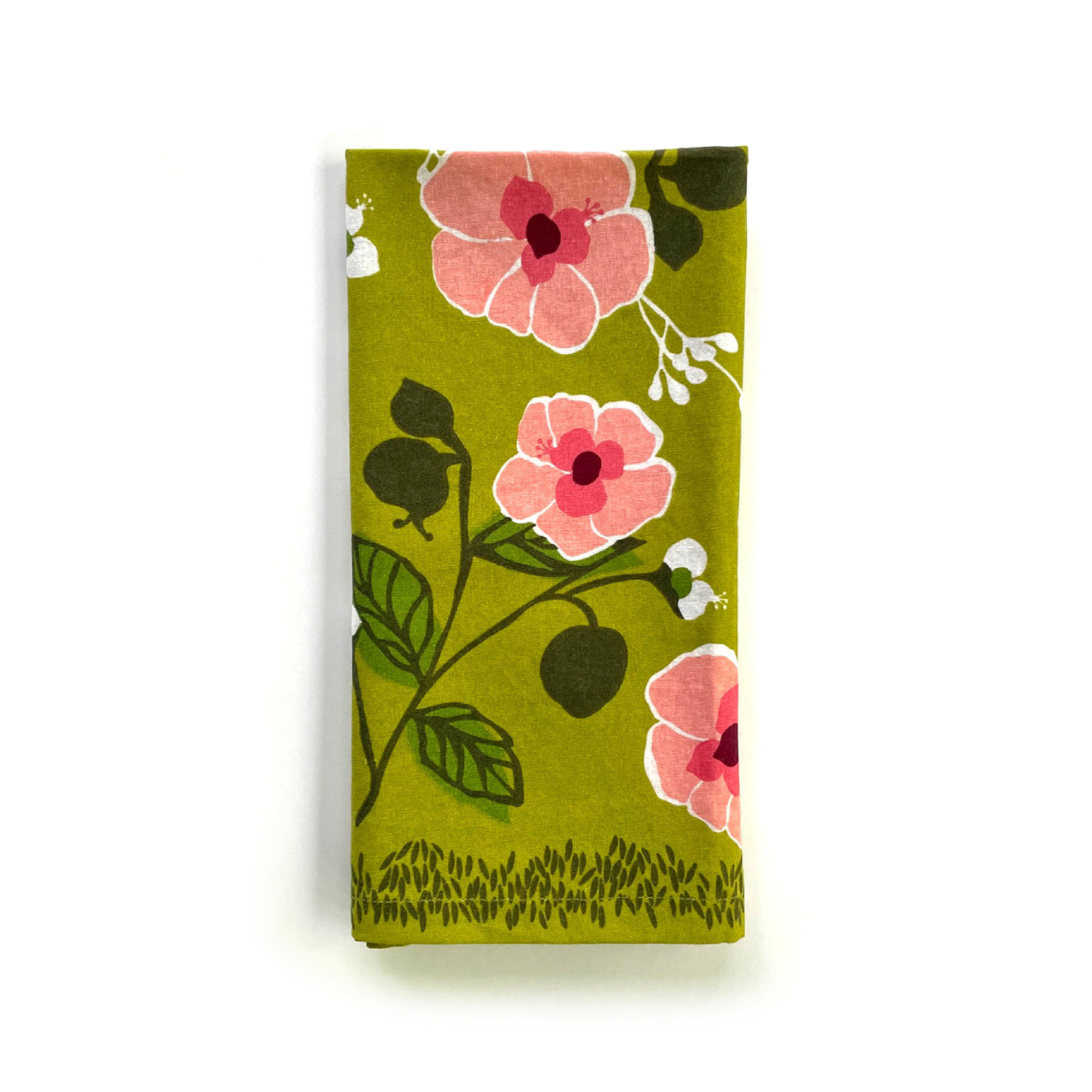 floral cloth napkin set single folded 