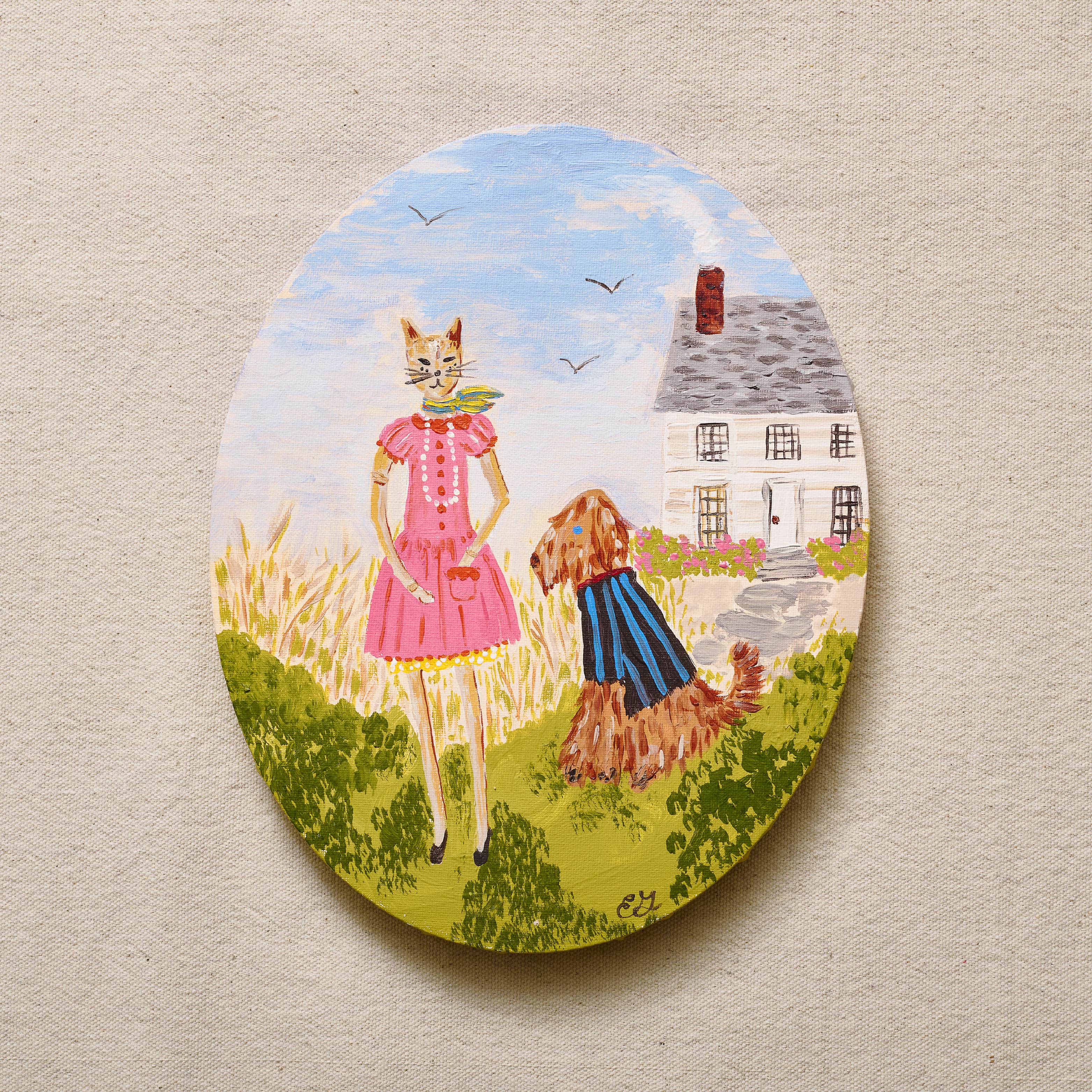 cat and dog soft painting front