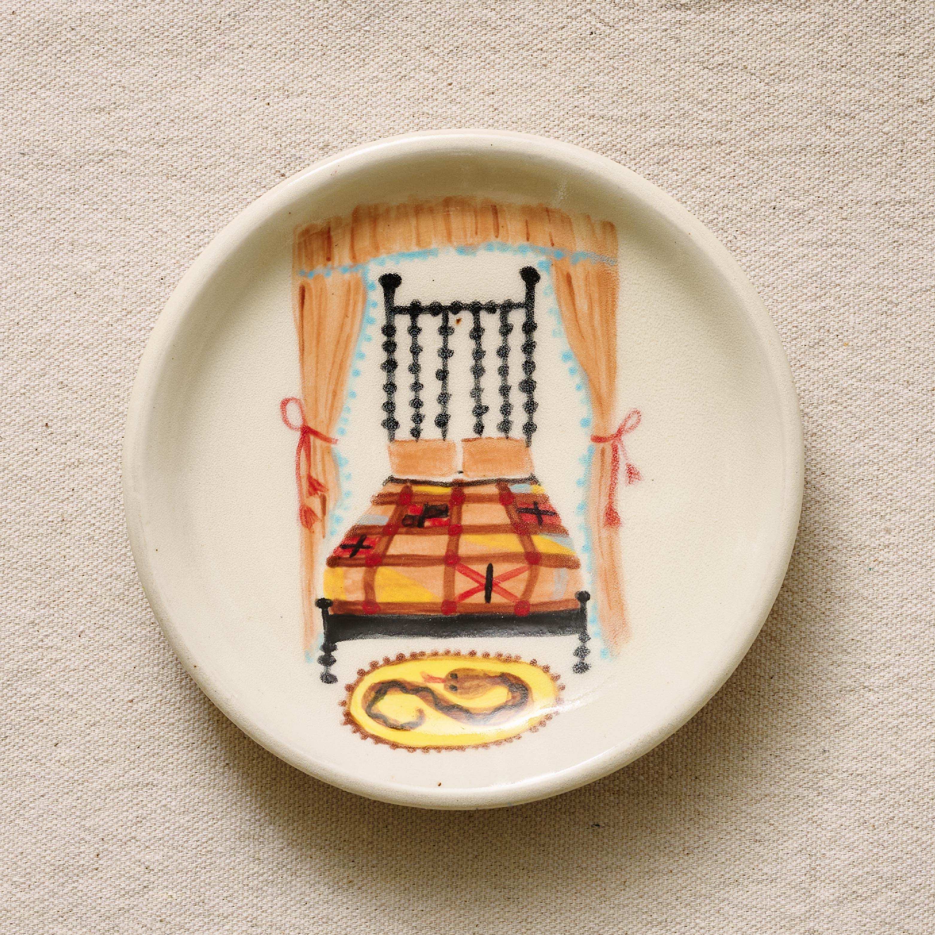 canopy bed ceramic artwork front