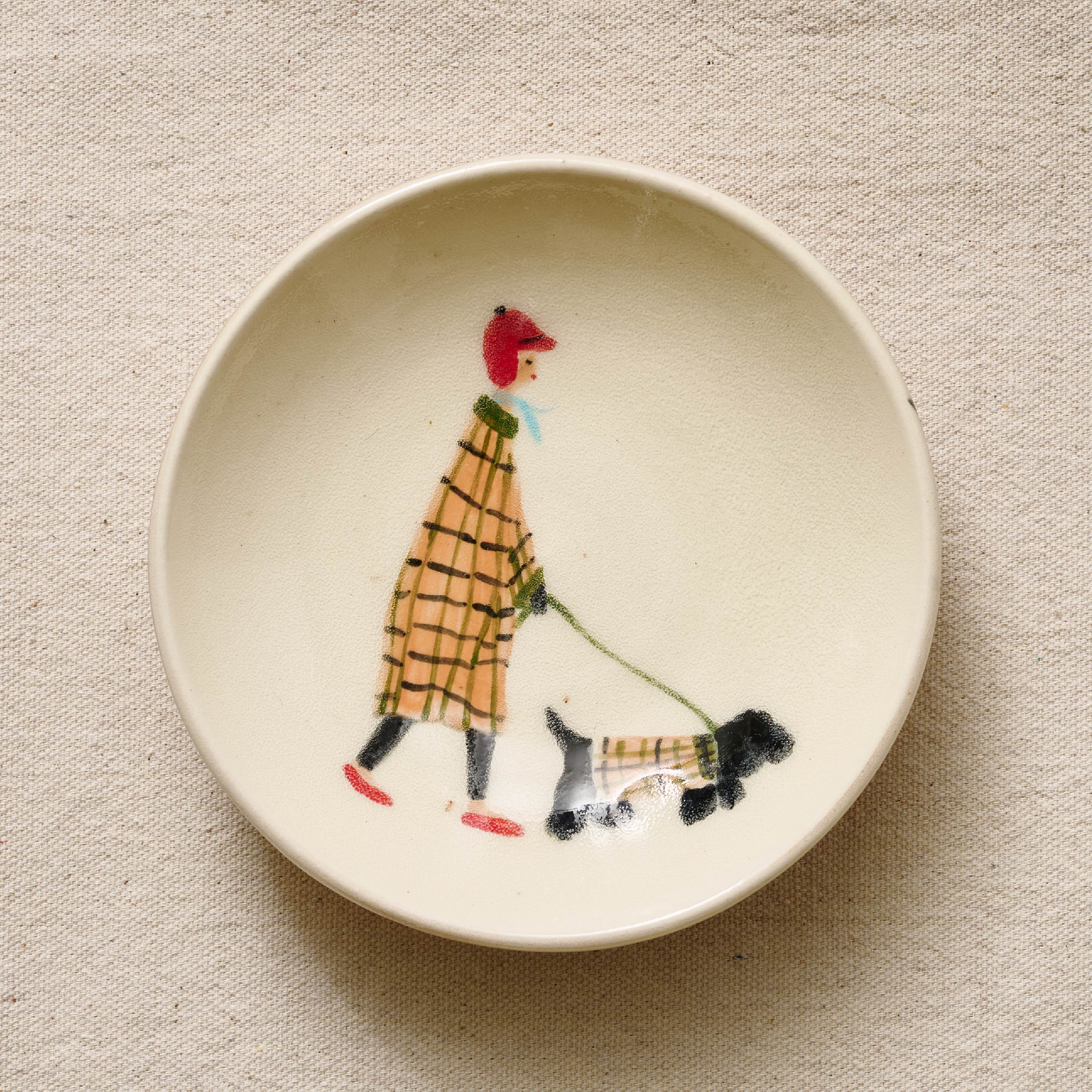 walking dog ceramic artwork front